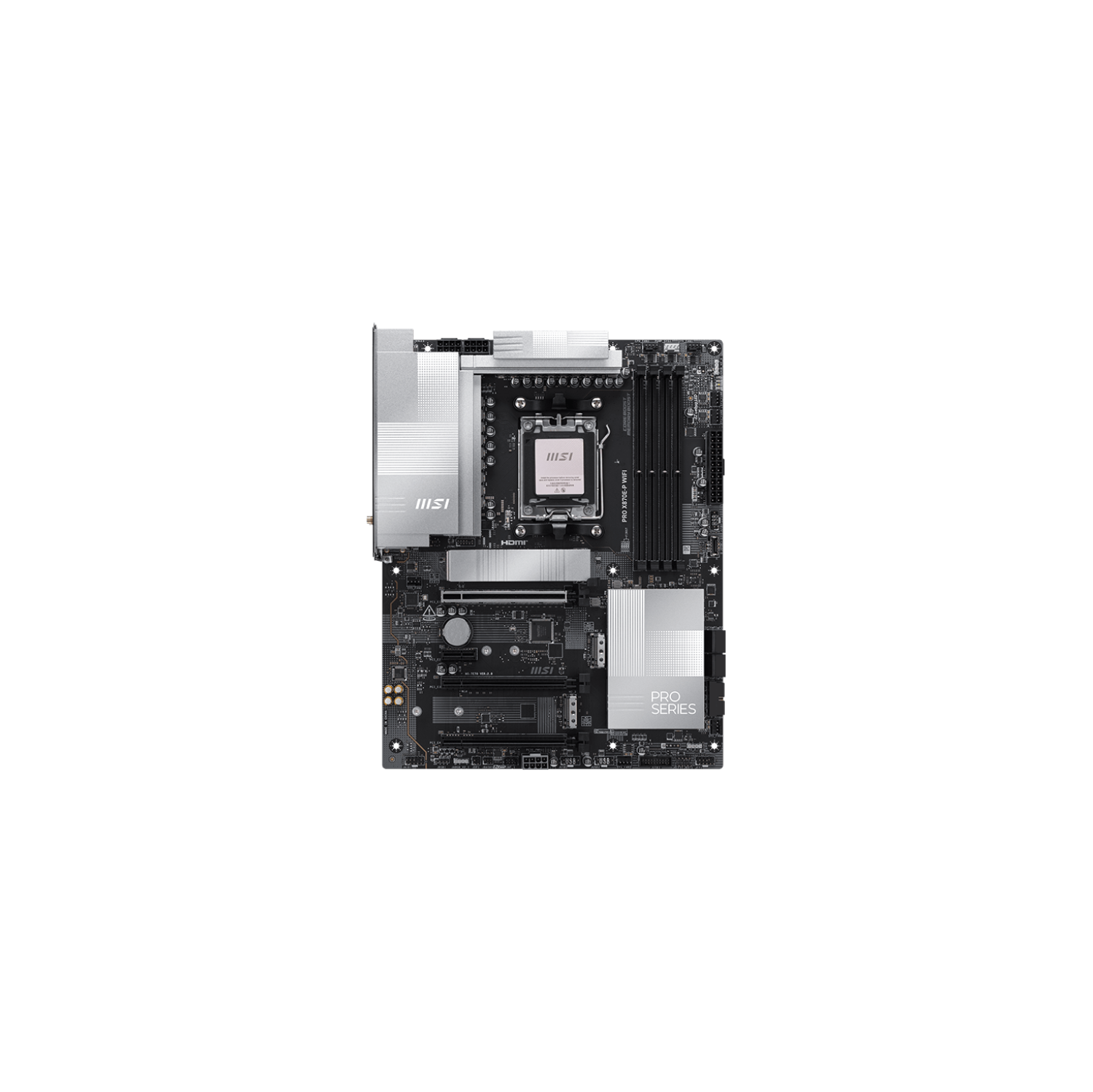 MSI PRO X870E-P Wi-Fi avec DDR5-8200+, audio 7,1, 3 fentes M.2, réseau local 5G, Wi-Fi 7 BT 5,4, carte mère noire