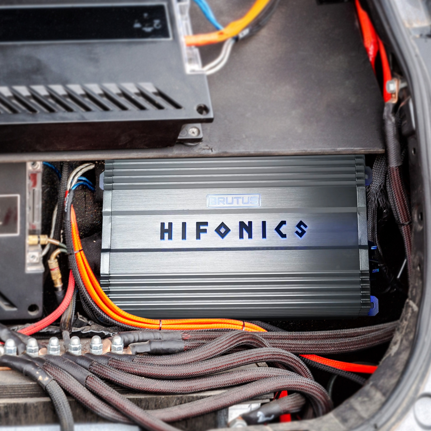 Hifonics – Amplificateur de haut-parleur d'extrêmes graves pour l'auto 4000 W Brutus Gamma Mono D BG-4000.1D, bouton de basse