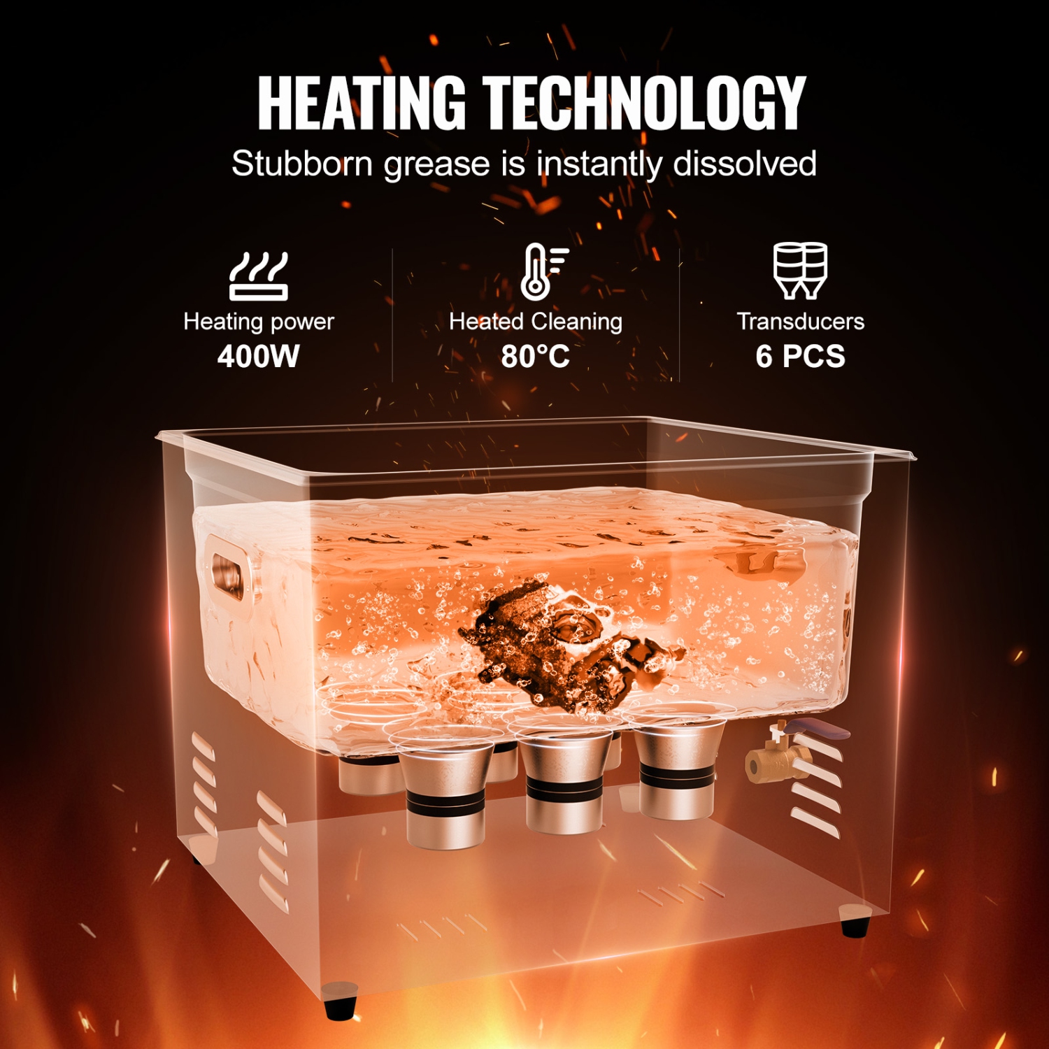 VEVOR 15L Ultrasonic Cleaner, Professional 360W Cleaning Machine with Timer & Heater, 40kHz Digital Ultrasonic Cleaner with Basket for Watch Glasses