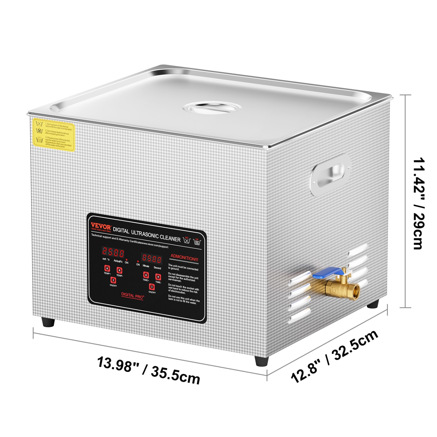 VEVOR 15L Ultrasonic Cleaner, Professional 360W Cleaning Machine with Timer & Heater, 40kHz Digital Ultrasonic Cleaner with Basket for Watch Glasses