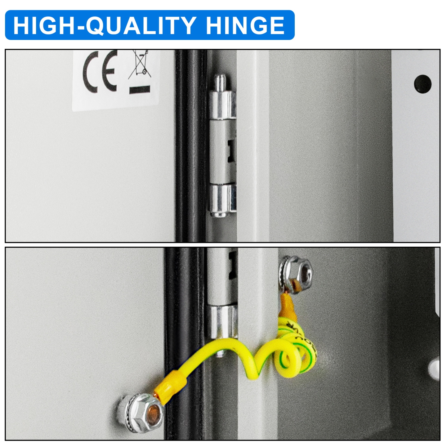 Boîtier électrique en acier VEVOR 24 x 16 x 12 po, boîte de jonction à charnière en acier au carbone, boîtier métallique étanche IP65 pour