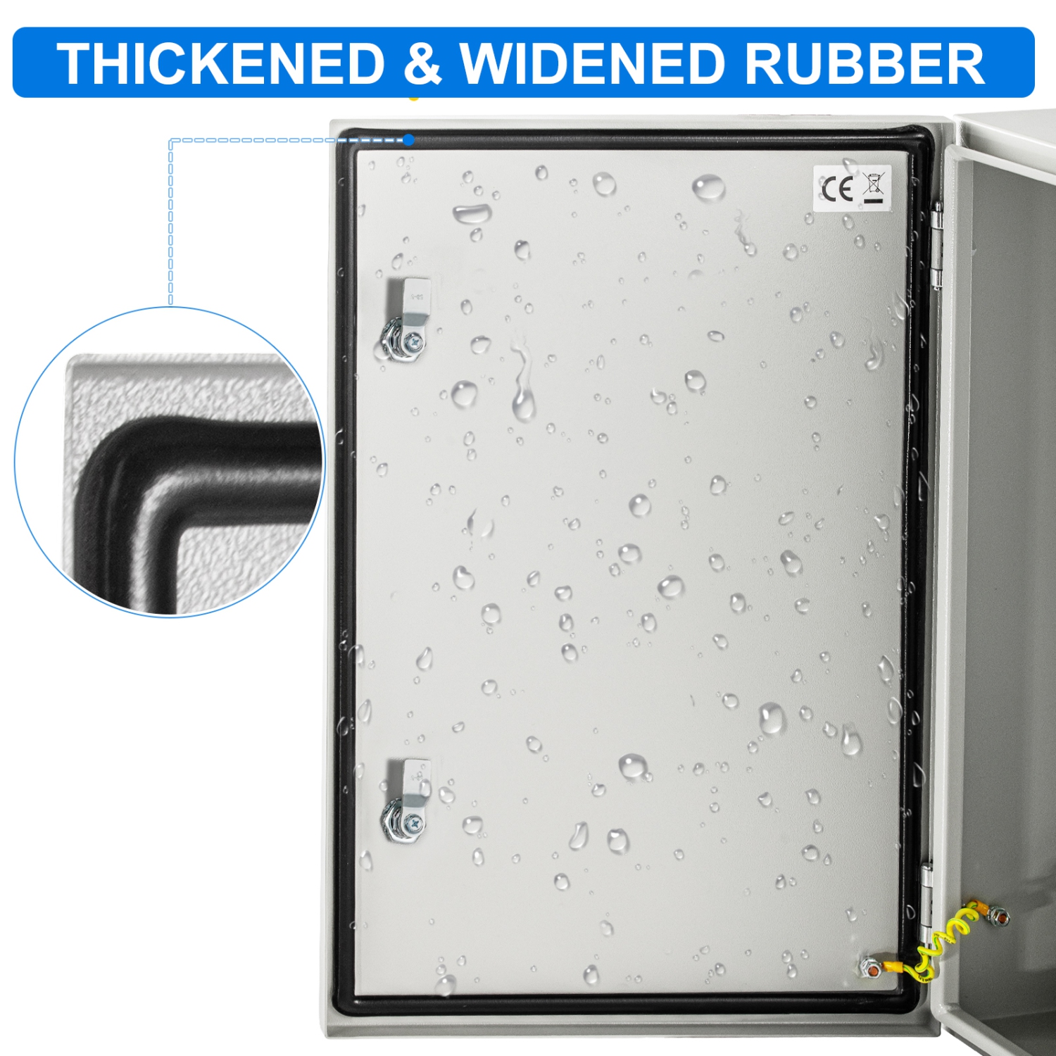 Boîtier électrique en acier VEVOR 24 x 16 x 12 po, boîte de jonction à charnière en acier au carbone, boîtier métallique étanche IP65 pour