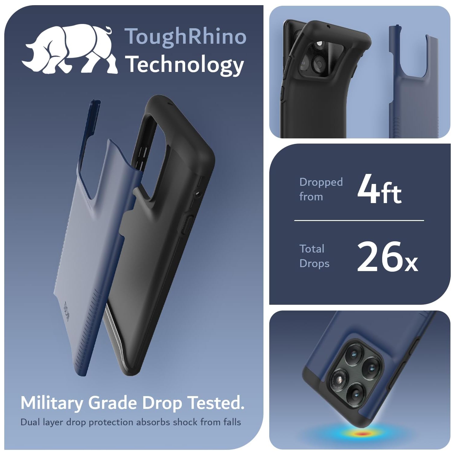 TUDIA Merge Motorola Edge 2025 Case Dual Layer - Matte Black