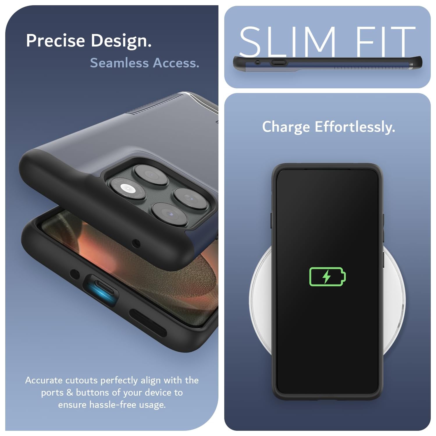 TUDIA Merge Motorola Edge 2025 Case Dual Layer - Matte Black