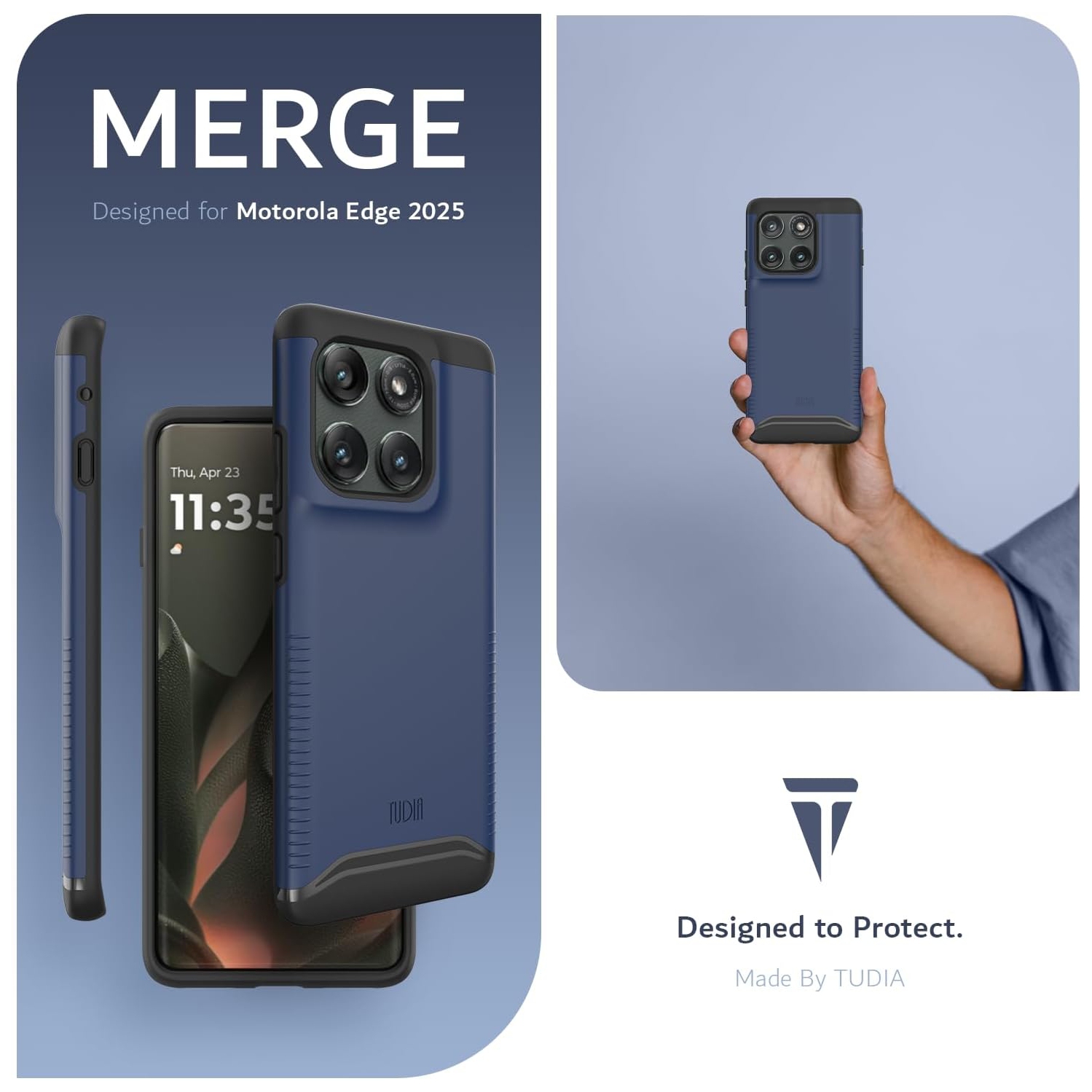 TUDIA Merge Motorola Edge 2025 Case Dual Layer - Matte Black