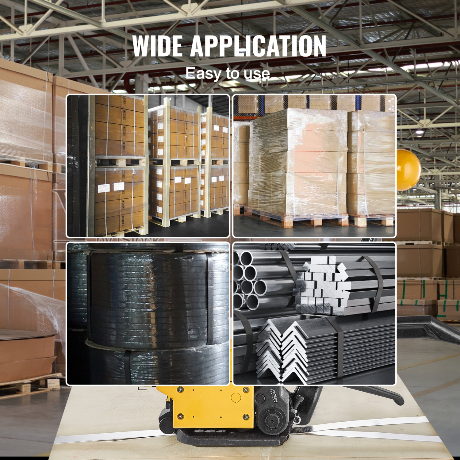 VEVOR 1/2"-3/4" Width Steel Strapping Tool, 3-in-1 Manual Belt Packaging Banding Machine Packaging Metal Steel Strapping Banding Tool Machine