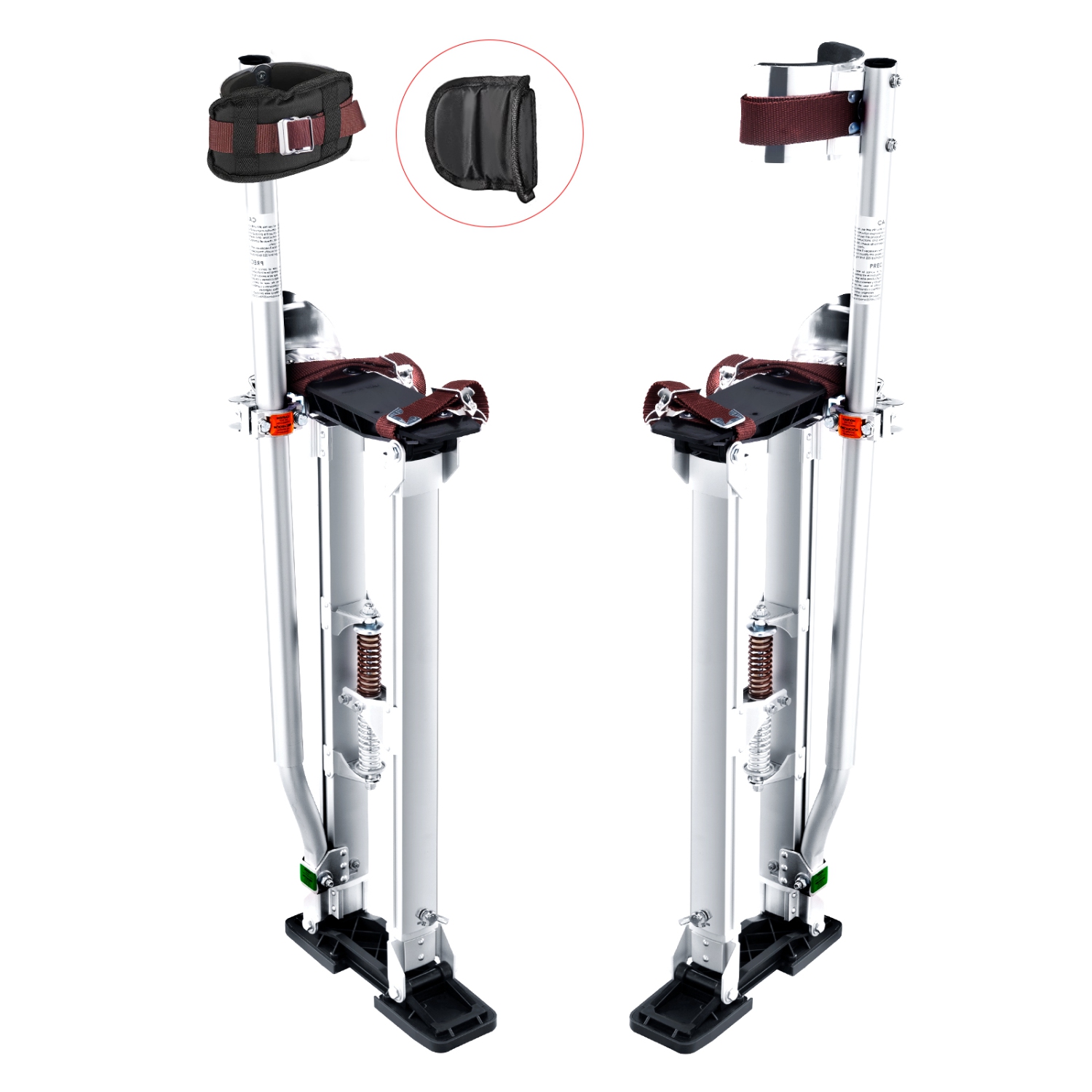 VEVOR 24''-40'' Drywall Stilts, Adjustable Aluminum Tool Stilts with Protective Knee Pads, Durable and Non-slip Work Stilts for Sheetrock Painting,