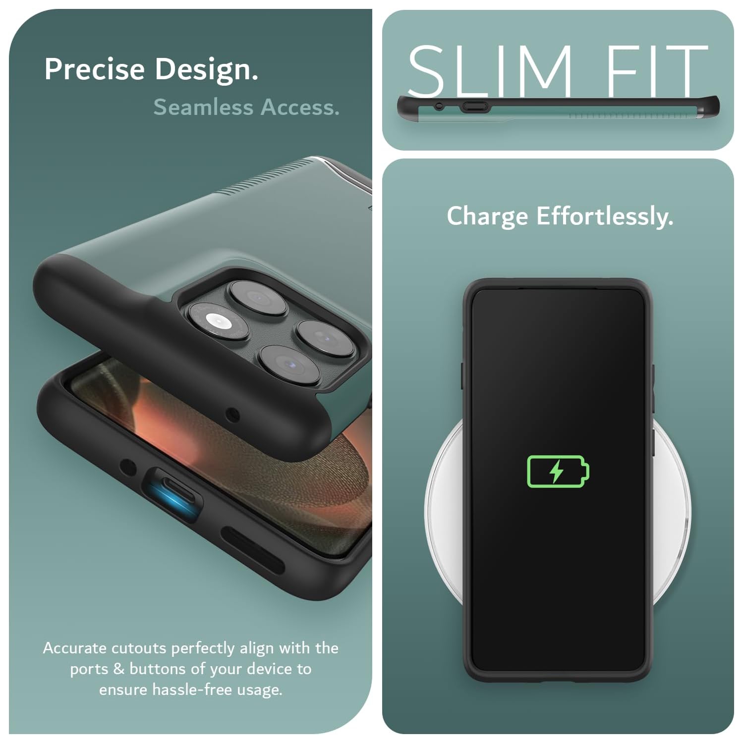 TUDIA Merge Motorola Edge 2025 Case Dual Layer - Hunter Green