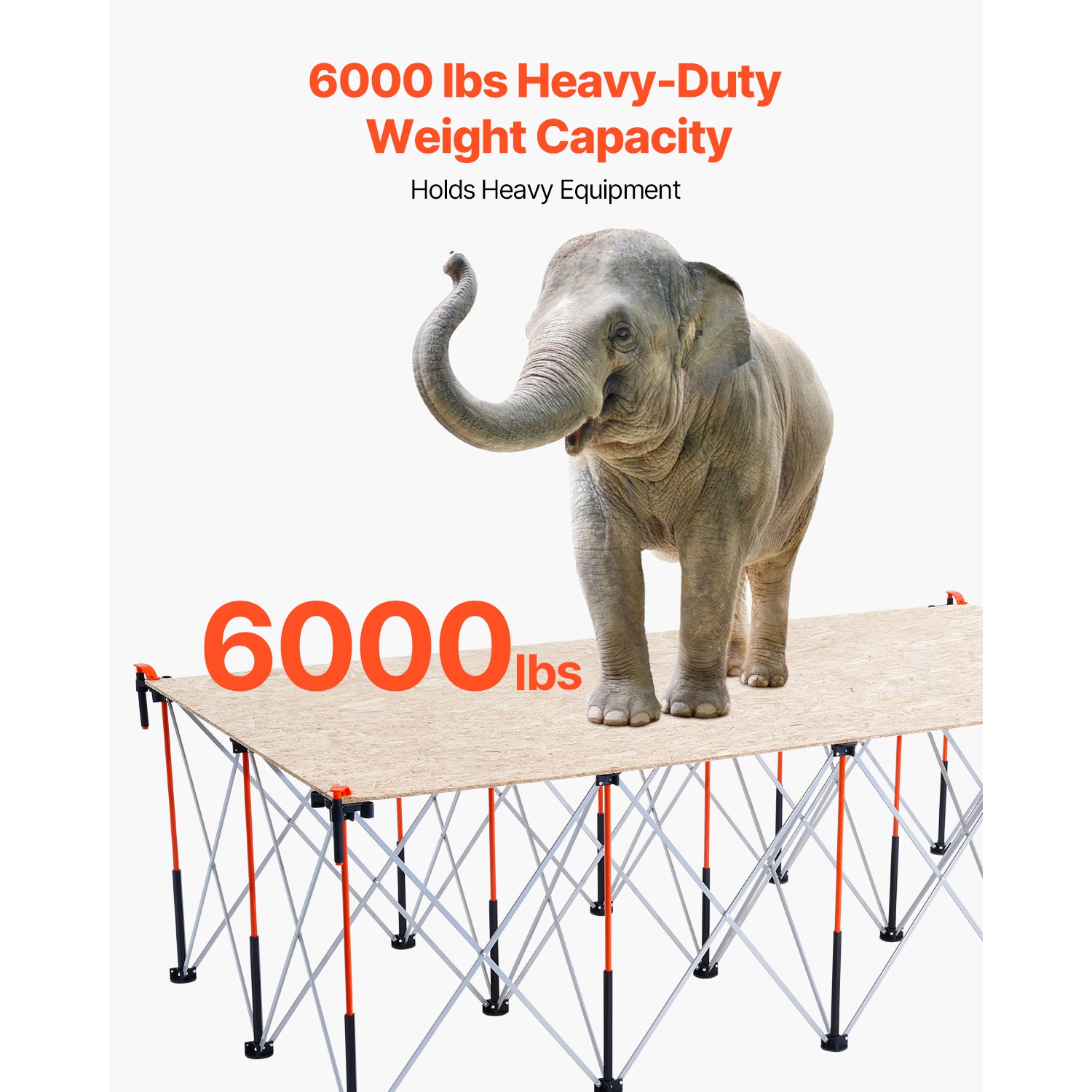 VEVOR 8.05 x 4.13 ft Portable Folding Workstand, Collapsible Workbench, 6000 lbs Weight Capacity, No Assembly Foldable Work Stand with Storage Bag,