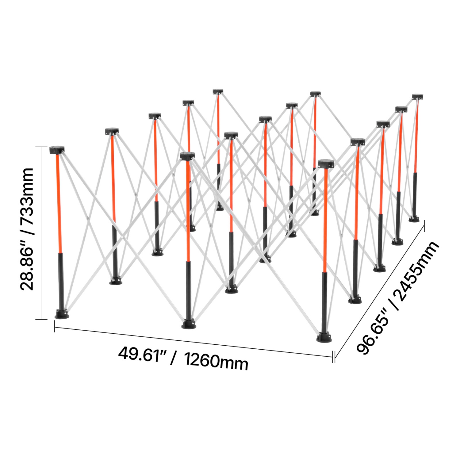 VEVOR 8.05 x 4.13 ft Portable Folding Workstand, Collapsible Workbench, 6000 lbs Weight Capacity, No Assembly Foldable Work Stand with Storage Bag,