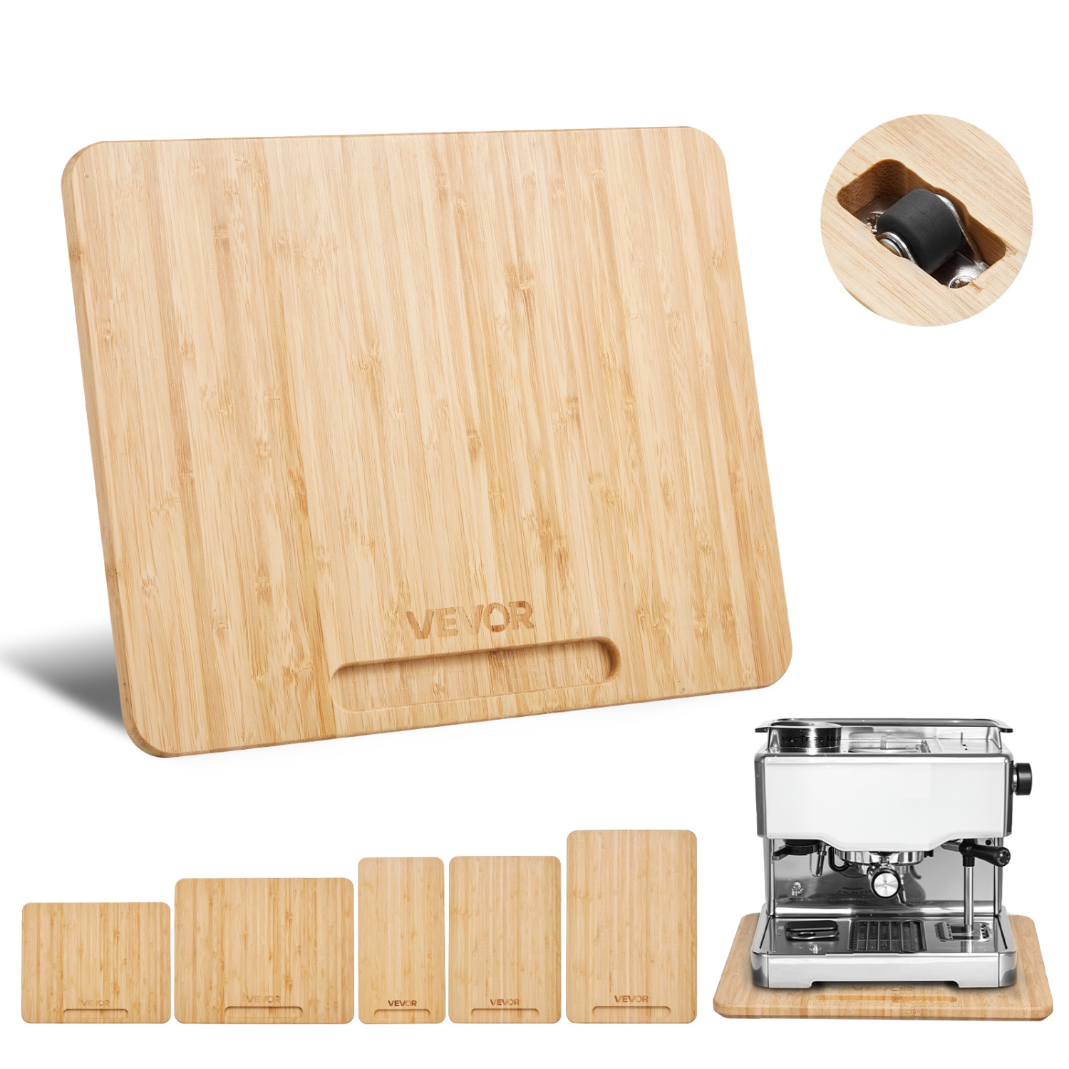 VEVOR Appliance Slider, Small 10.5 x 13-inch, Rolling Sliding Tray with Rubber Wheels & Hollow Handle, Easy to Clean, Appliance Rolling Tray for