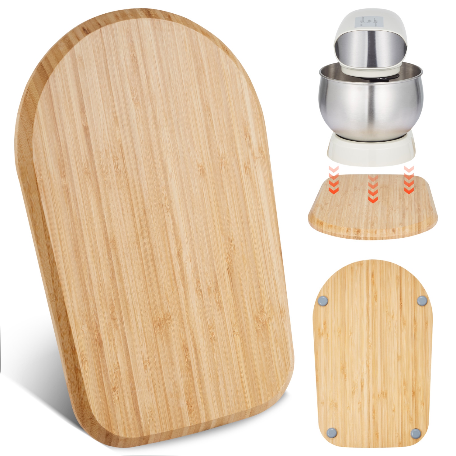 VEVOR Mixer Slider, Oval 14.5 x 9.4-inch, Appliance Slider Compatible with Tilt Head 4.5-5 Qt Stand Mixer, PTFE Feet, Kitchen Countertop Storage