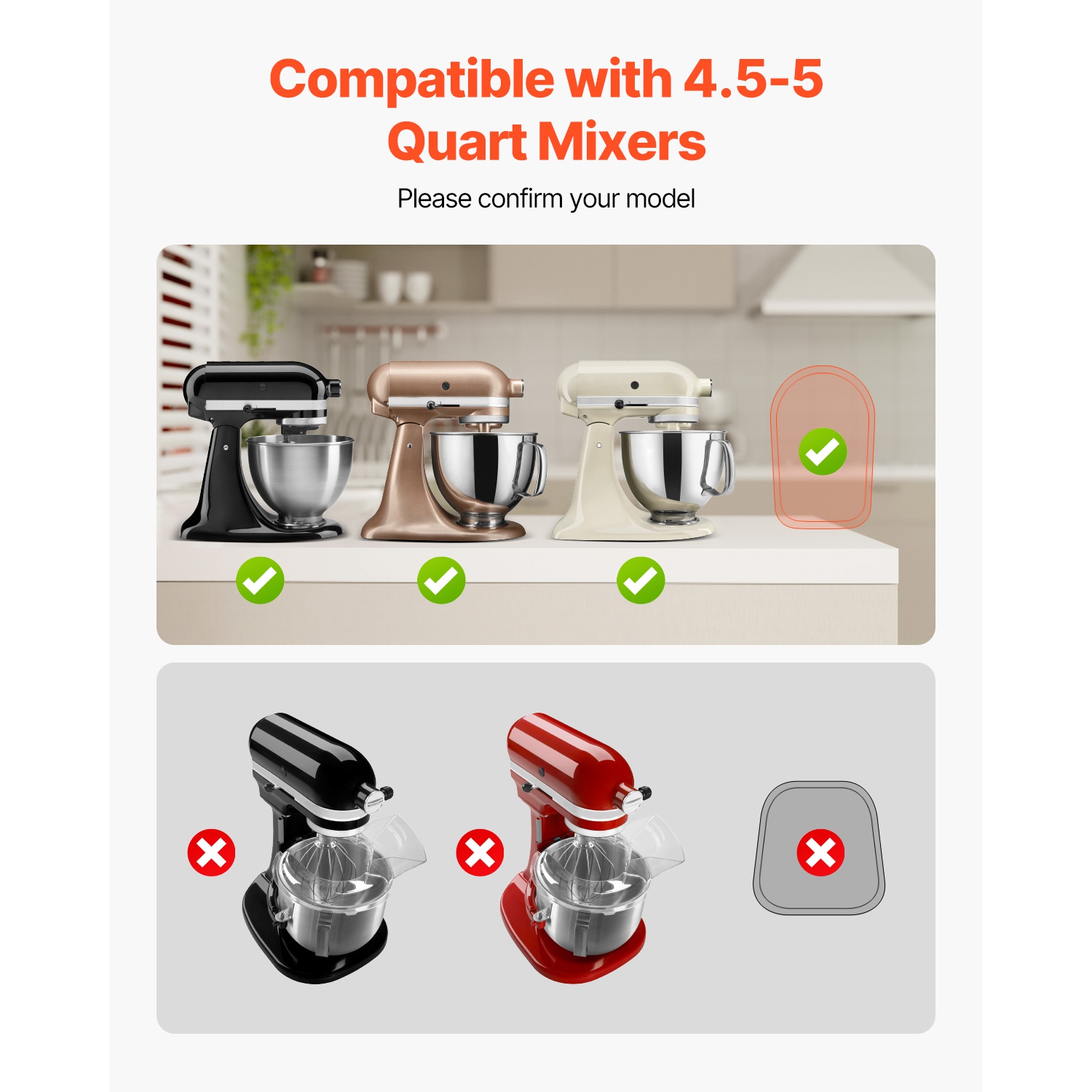 VEVOR Mixer Slider, Oval 14.5 x 9.4-inch, Appliance Slider Compatible with Tilt Head 4.5-5 Qt Stand Mixer, PTFE Feet, Kitchen Countertop Storage