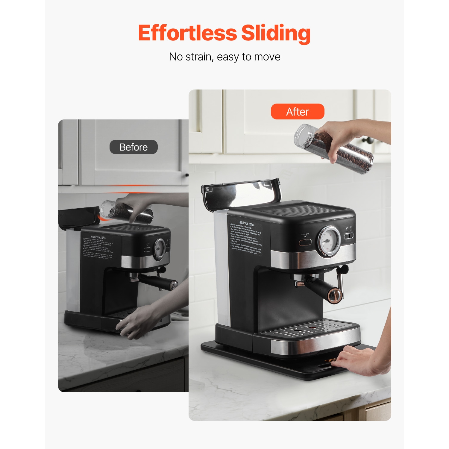 Glissière pour électroménagers VEVOR, petit 14 x 9,5&nbsp;po, plateau coulissant à roulettes silencieuses en caoutchouc et poignée creuse, facile à