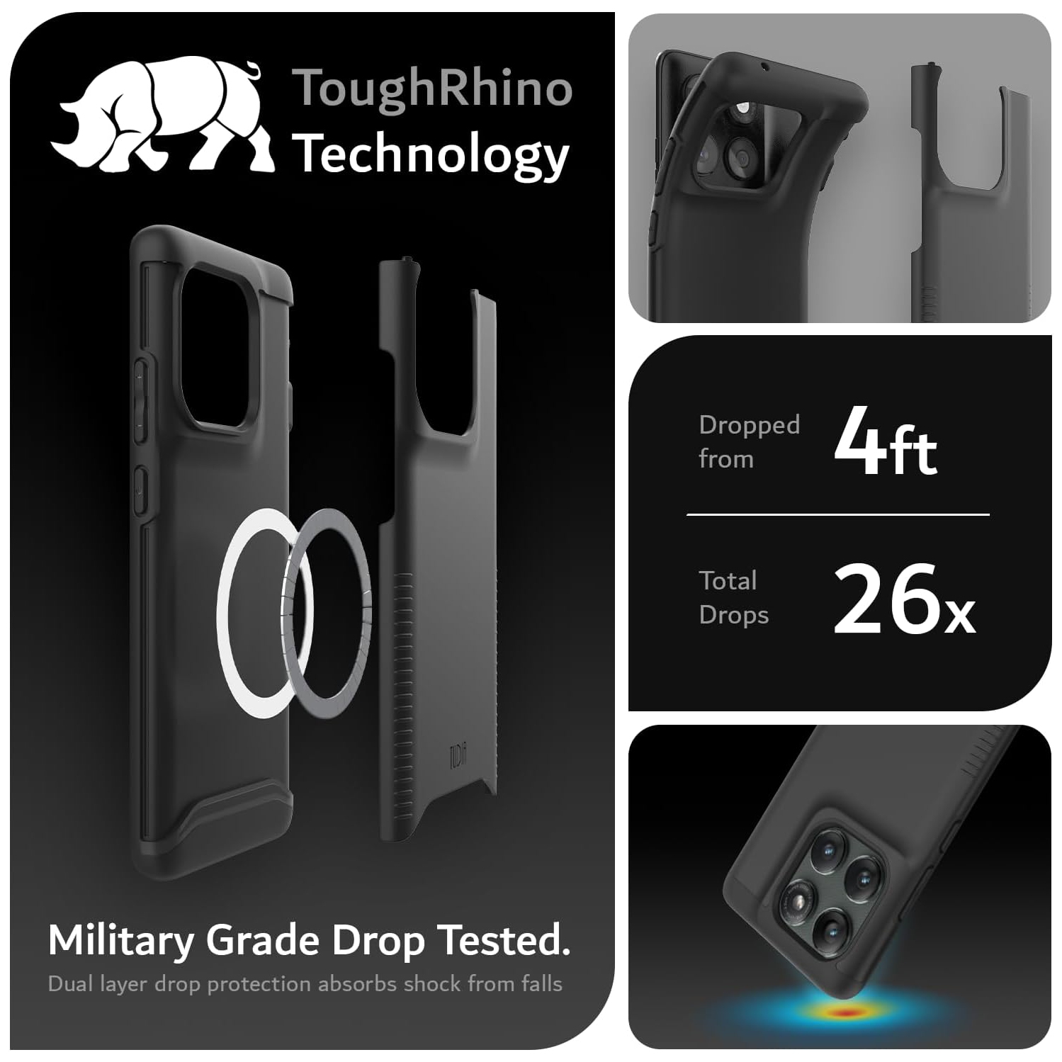 TUDIA Merge Motorola Edge 2025 Case MagSafe Compatible - Matte Black