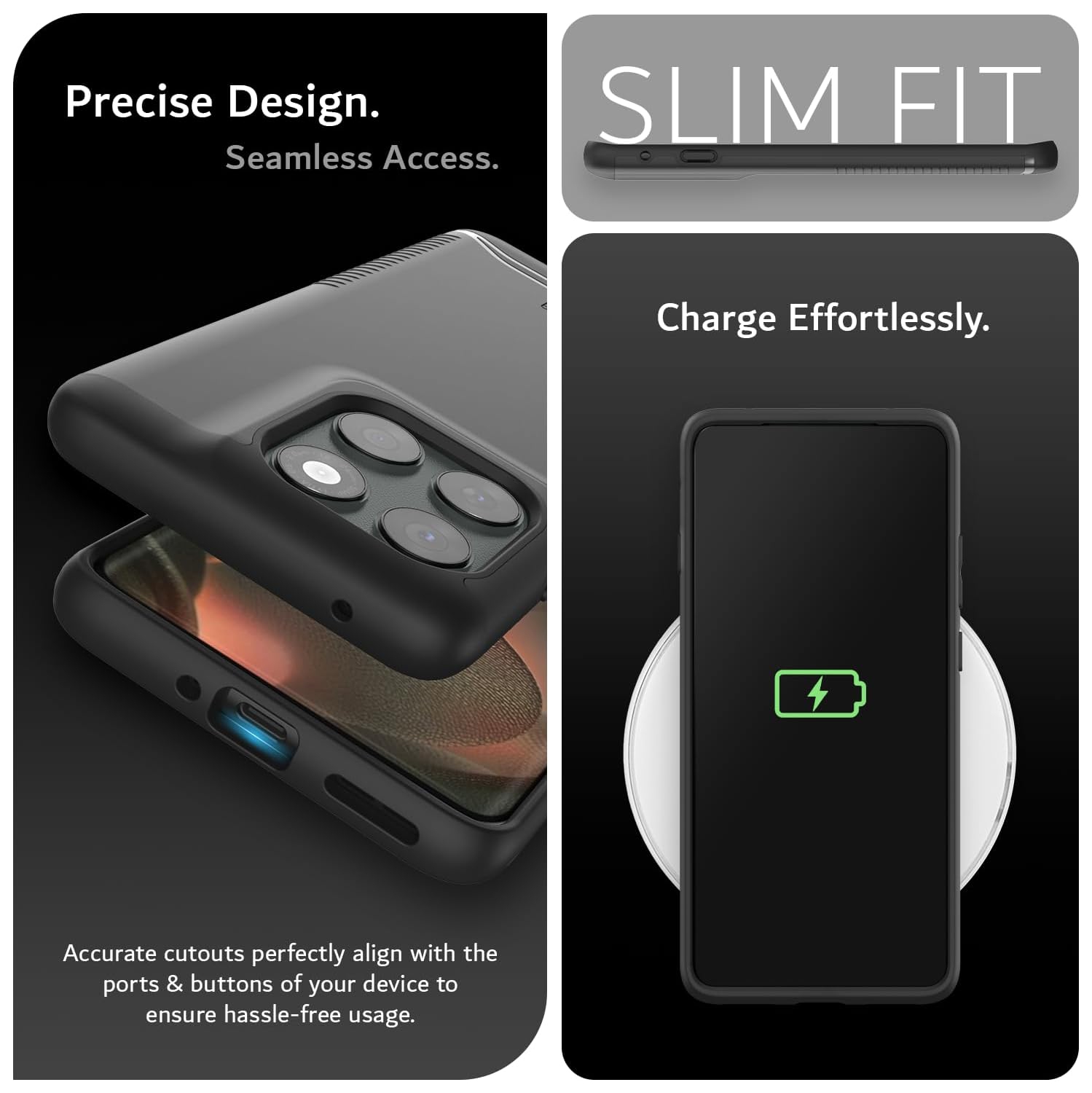 TUDIA Merge Motorola Edge 2025 Case MagSafe Compatible - Matte Black