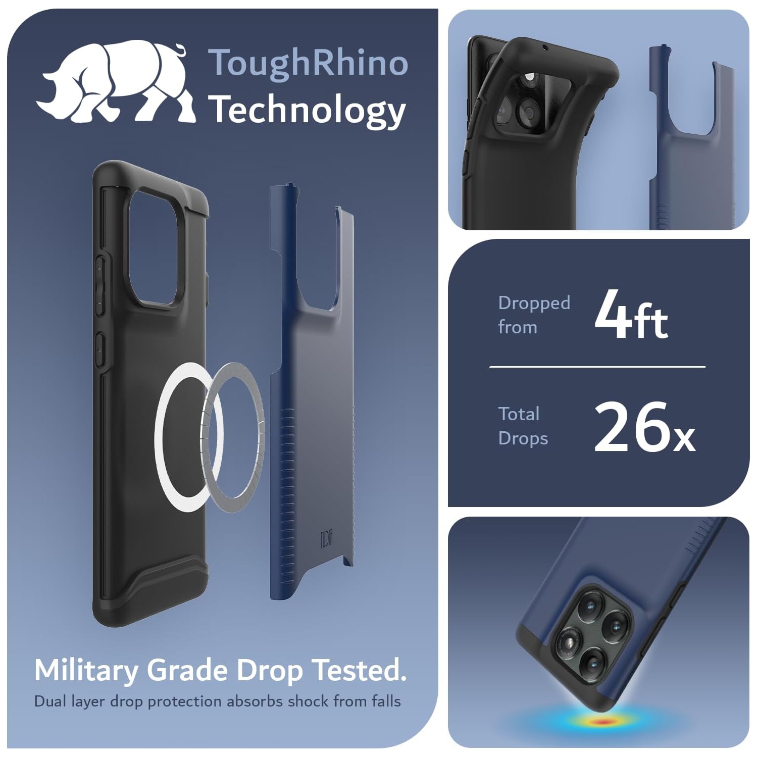 TUDIA Merge Motorola Edge 2025 Case MagSafe Compatible - Indigo Blue