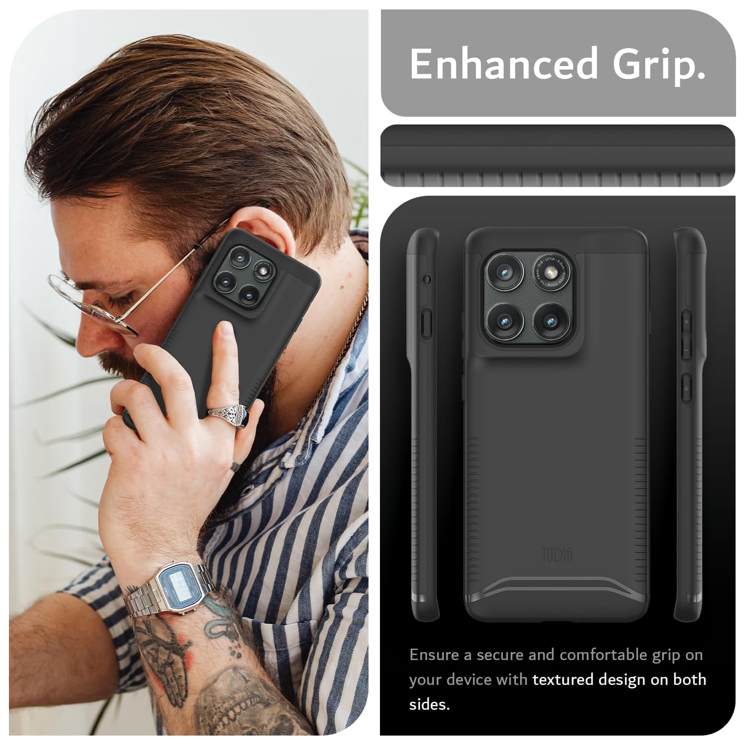 TUDIA Merge Motorola Edge 2025 Case Dual Layer - Black