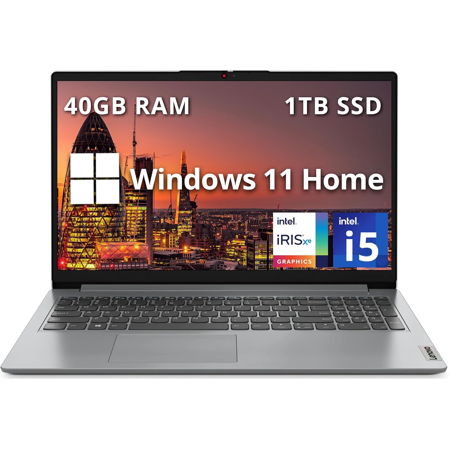 Open Box - Lenovo IdeaPad 1i 15.6" FHD Laptop, Intel i5-1235U, 40GB DDR4 RAM, 1TB PCIe SSD, Intel Iris Xe Graphics, Number Pad, HD Camera, WiFi 6,