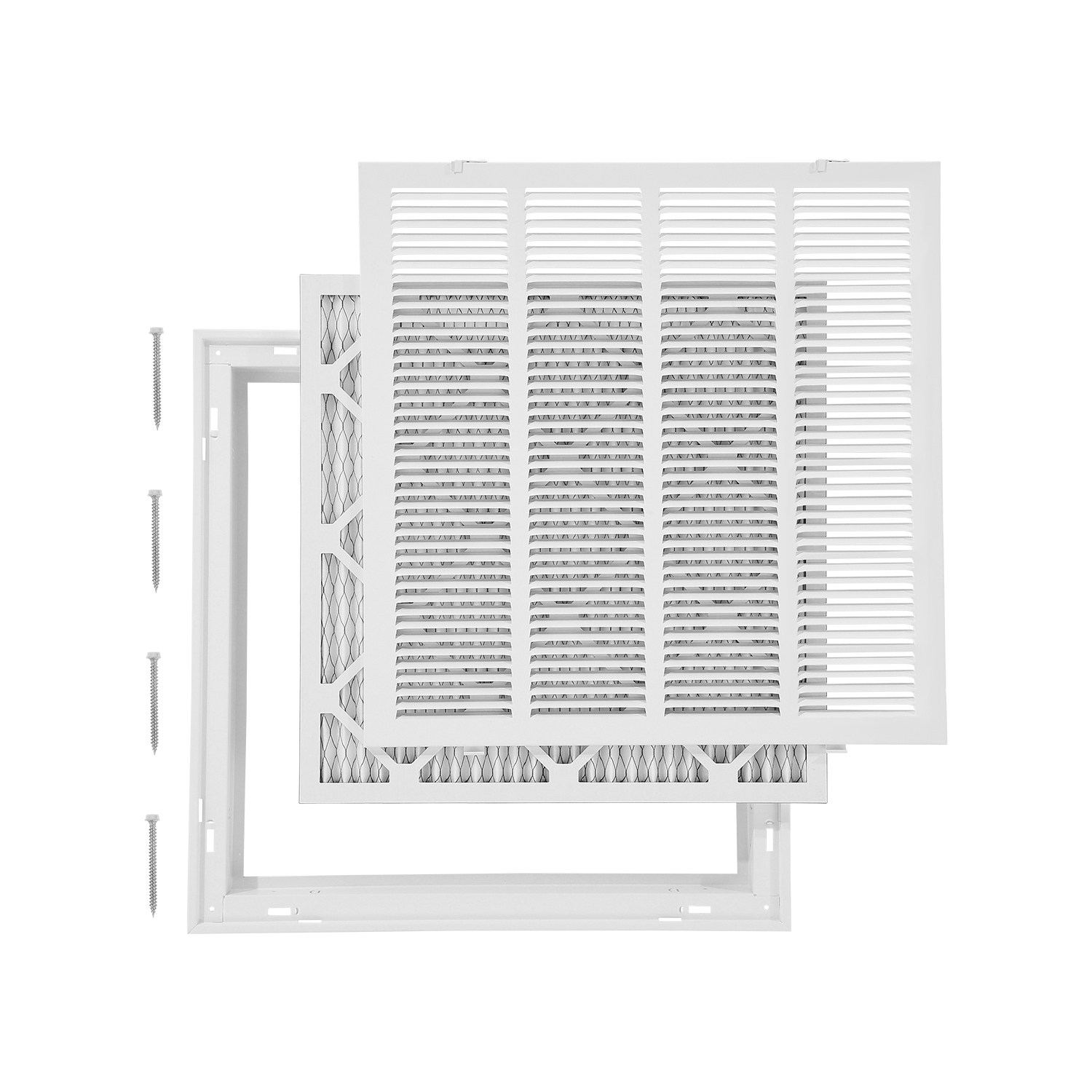 VEVOR Fits W20 x H20in Return Air Filter Grille, Filter Included, Return Air Vent Cover for Wall, Powder-Coated Steel Return Air Grill Detachable
