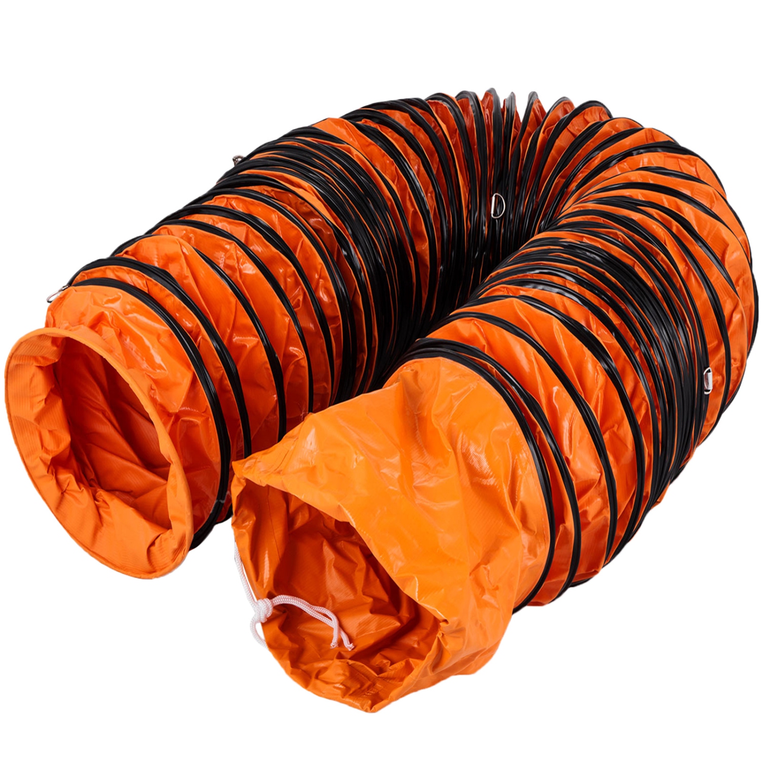 VEVOR 25 ft / 7.6 m Flexible PVC Ducting, High Performance PVC Duct Hosing, Fit for 12 Inch / 300 mm Diameter Exhaust Fan Portable Ventilation Fan Strong Vinyl Material Orange