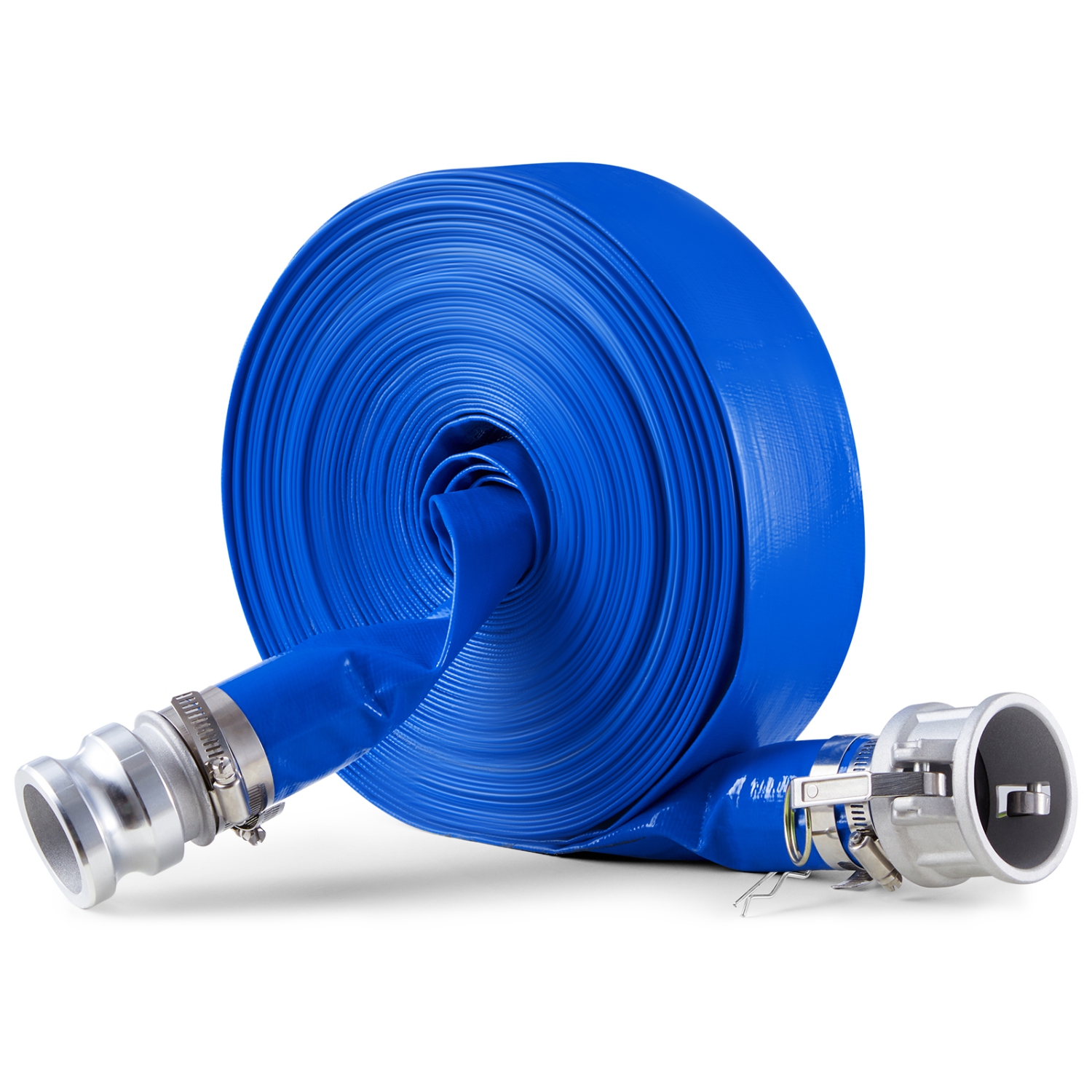 VEVOR 2 in x 100 ft Backwash Hose, Blue High Quality PVC Hose, with Clamps, Camlock, Aluminum Fittings, Fit Various Pumps, for Sewage Treatment and
