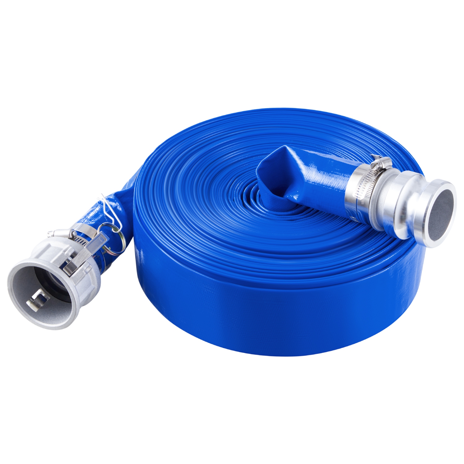 VEVOR 2 in x 100 ft Backwash Hose, Blue High Quality PVC Hose, with Clamps, Camlock, Aluminum Fittings, Fit Various Pumps, for Sewage Treatment and