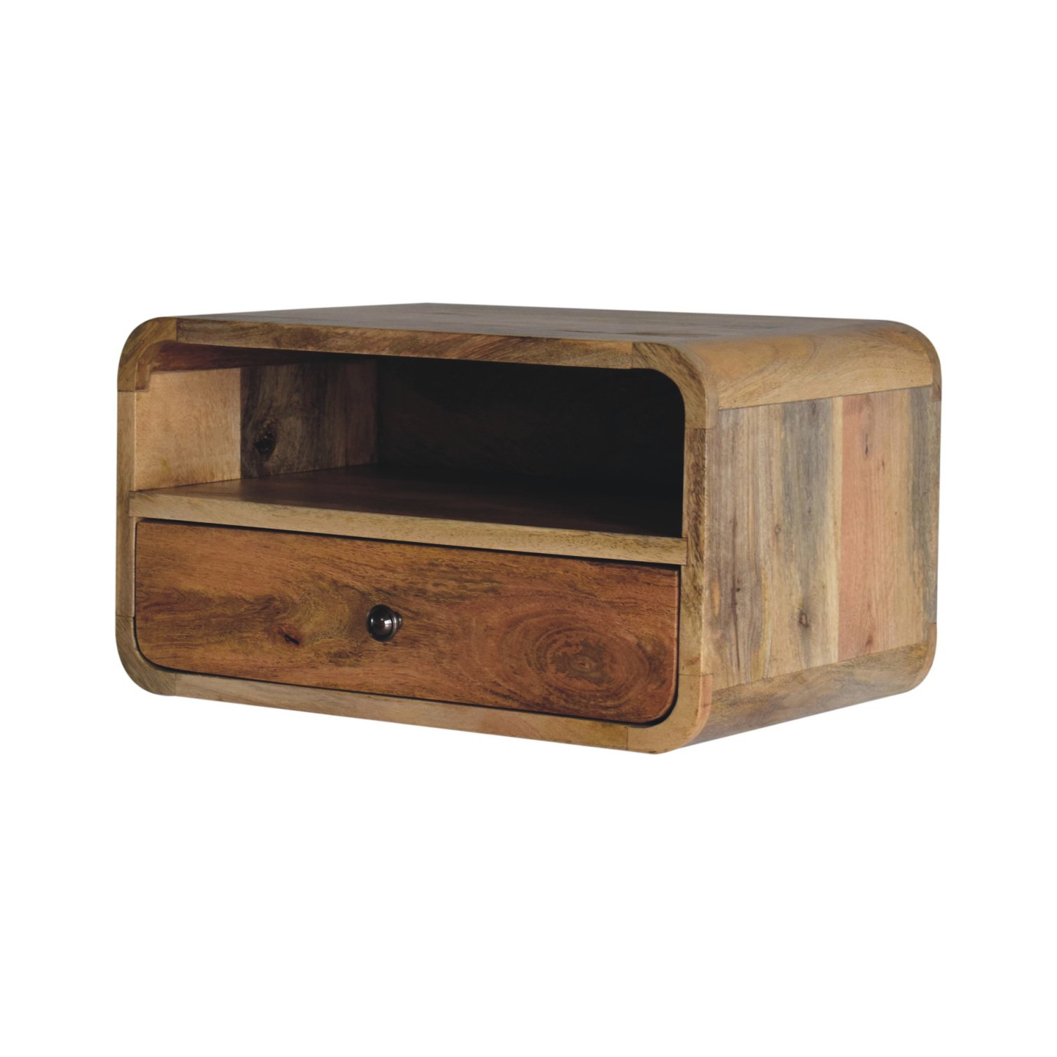 Lit flottant en bois massif à grandes fentes en chêne d'Artisan Furniture