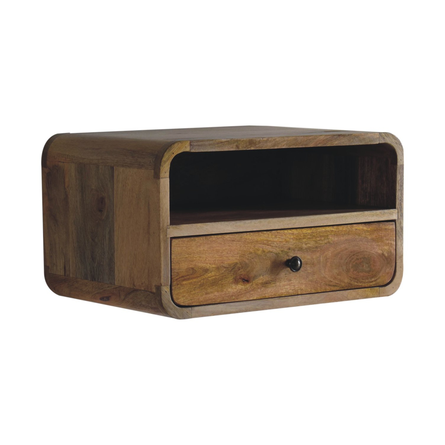 Lit flottant en bois massif à grandes fentes en chêne d'Artisan Furniture