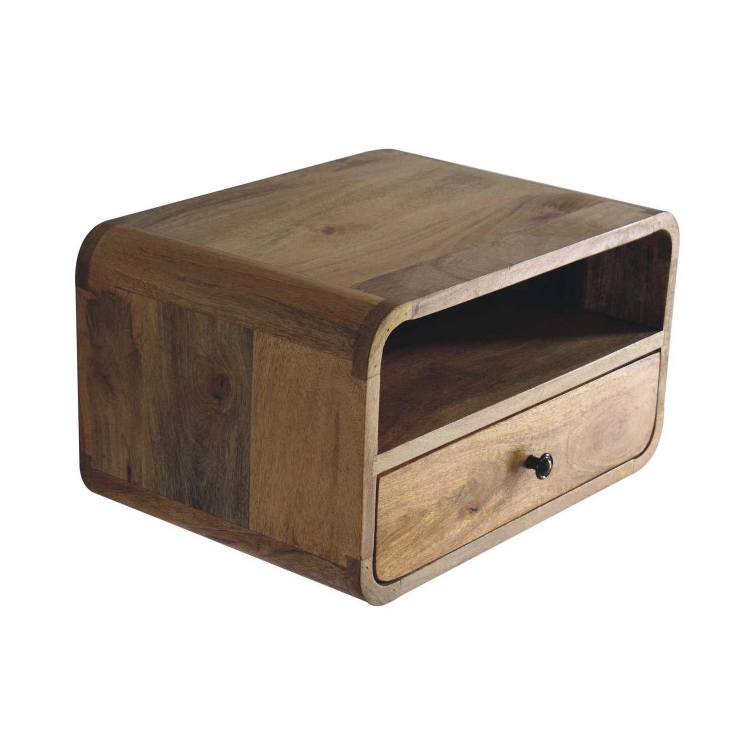 Lit flottant en bois massif à grandes fentes en chêne d'Artisan Furniture