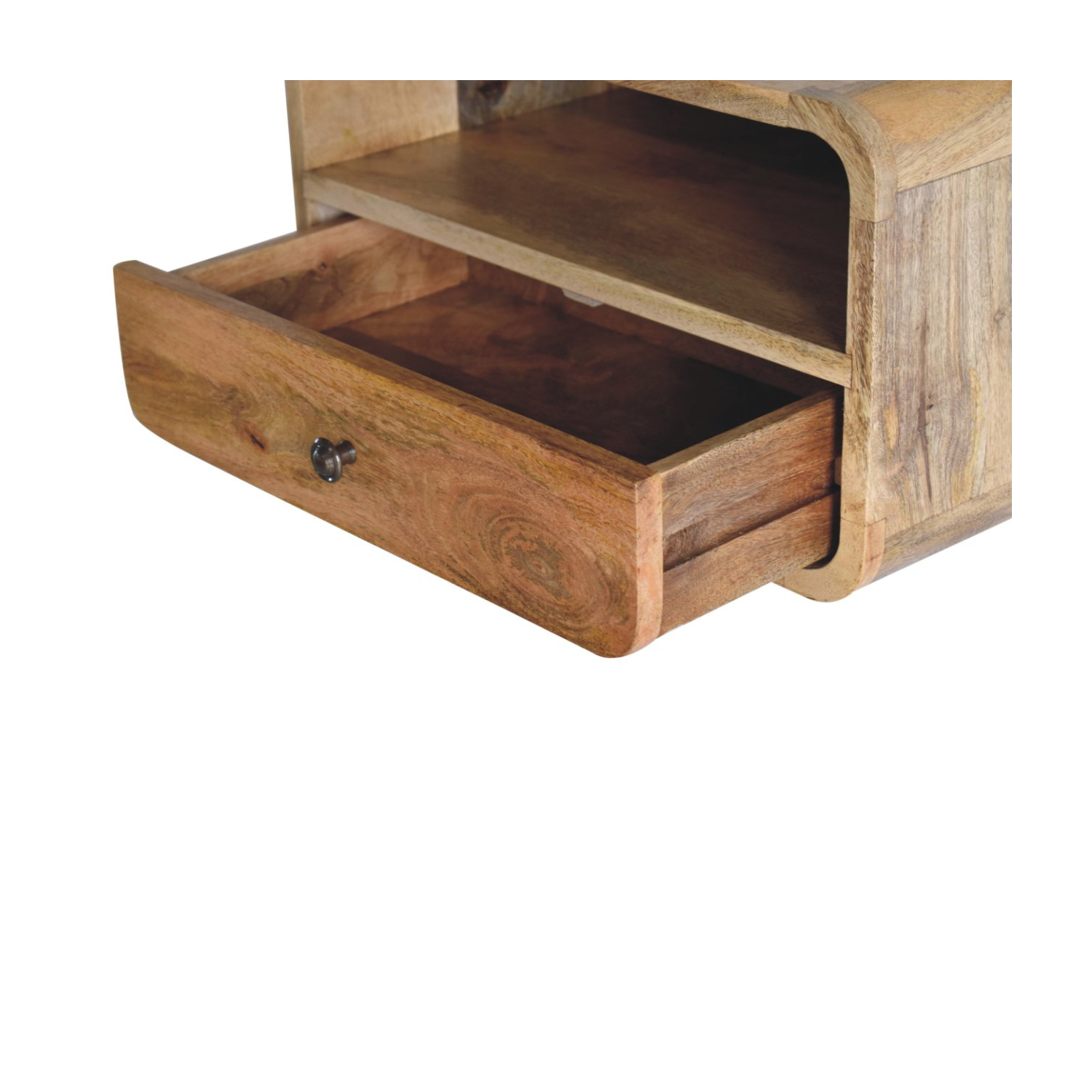 Lit flottant en bois massif à grandes fentes en chêne d'Artisan Furniture