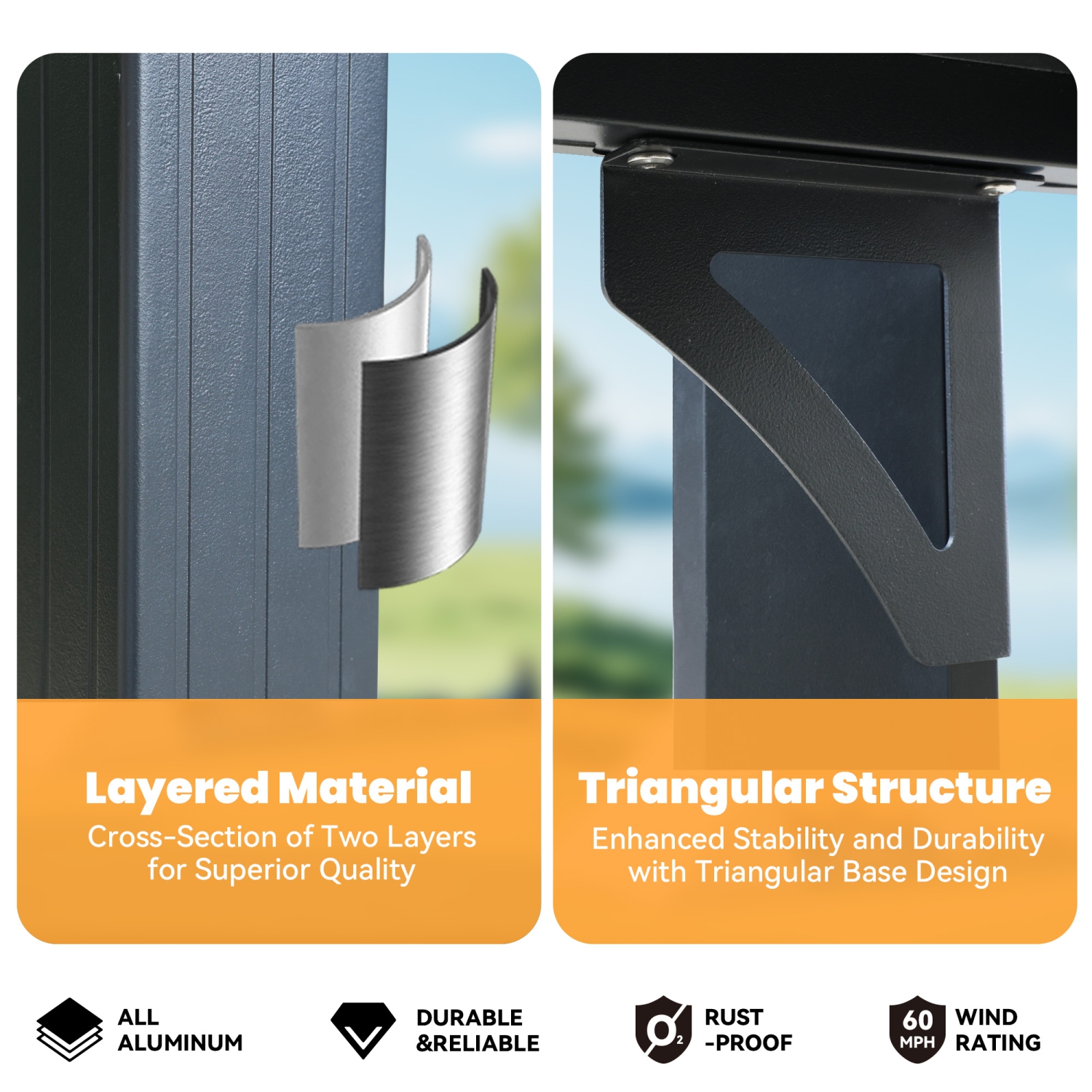 Abri de jardin en aluminium de 5 x 8 pi pour barbecue d'EROMMY – Toit réglable, drainage intégré et rangement latéral – Noir