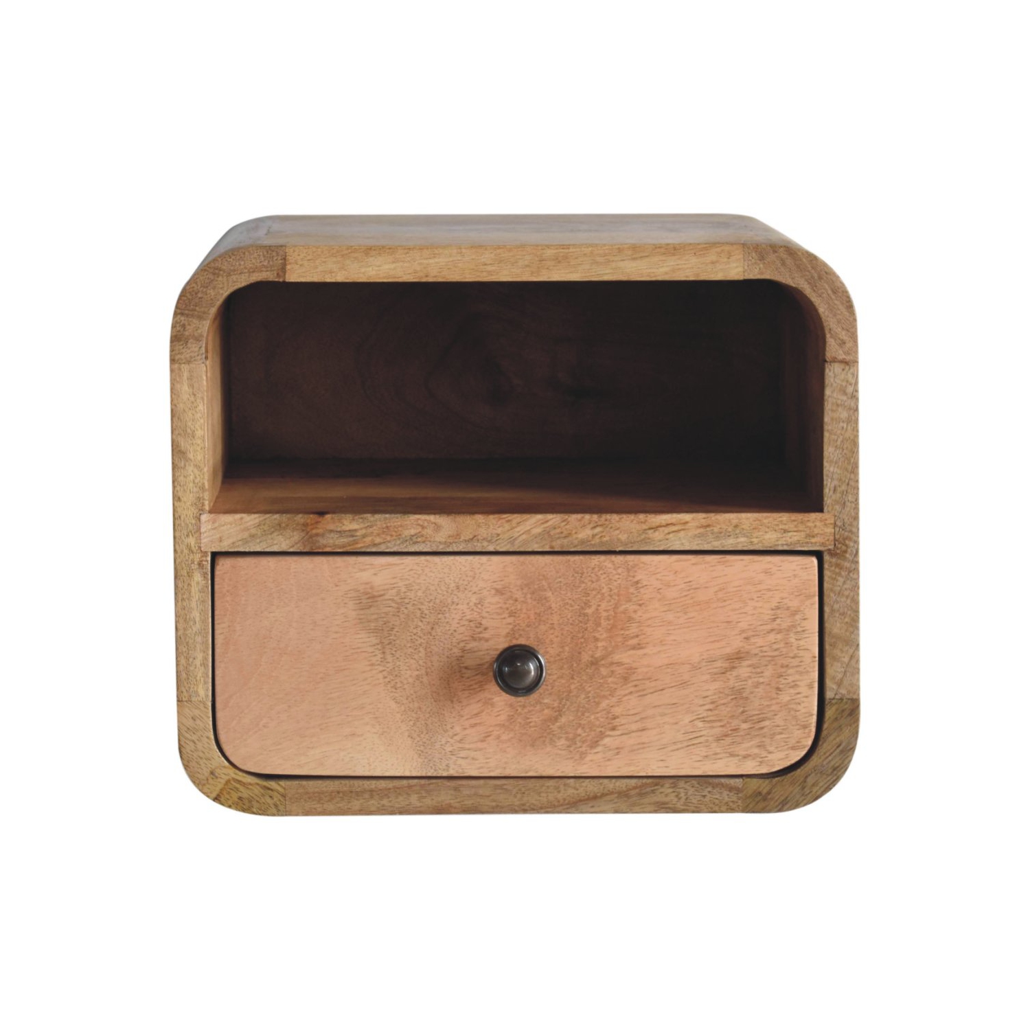 Artisan Furniture – Très petit lit mural incurvé en bois massif avec fente ouverte, très petit lit