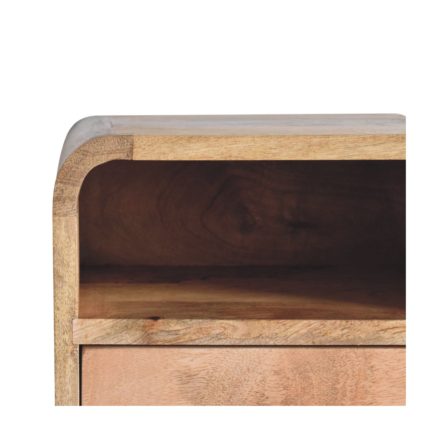 Artisan Furniture – Très petit lit mural incurvé en bois massif avec fente ouverte, très petit lit