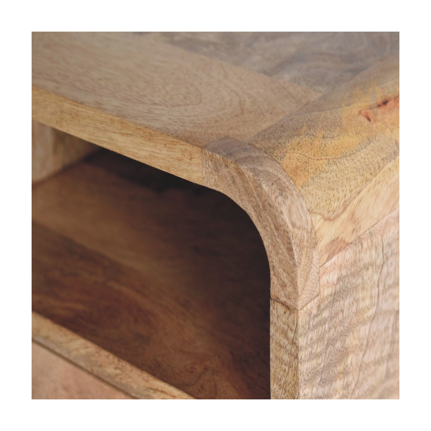 Artisan Furniture – Très petit lit mural incurvé en bois massif avec fente ouverte, très petit lit