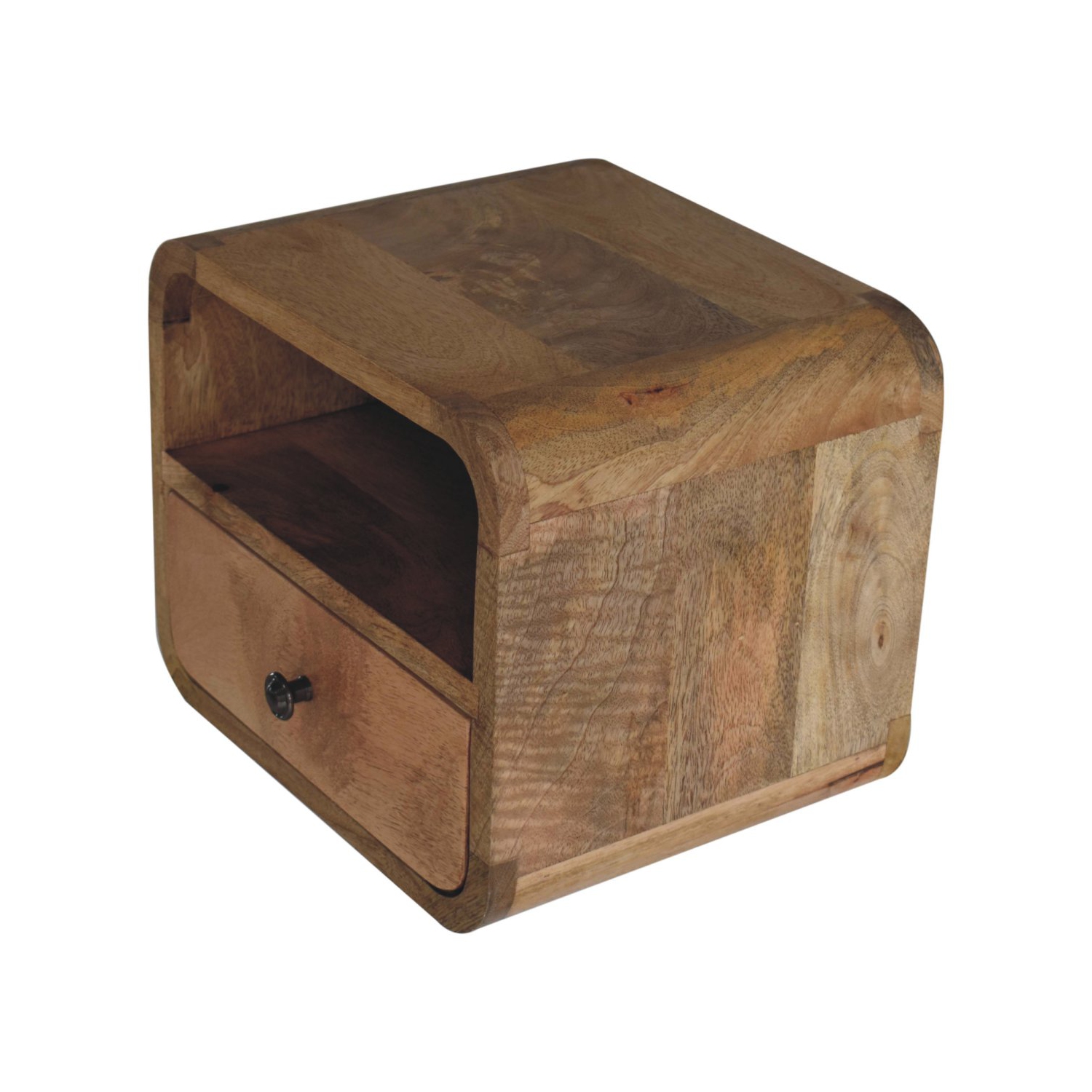 Artisan Furniture – Très petit lit mural incurvé en bois massif avec fente ouverte, très petit lit