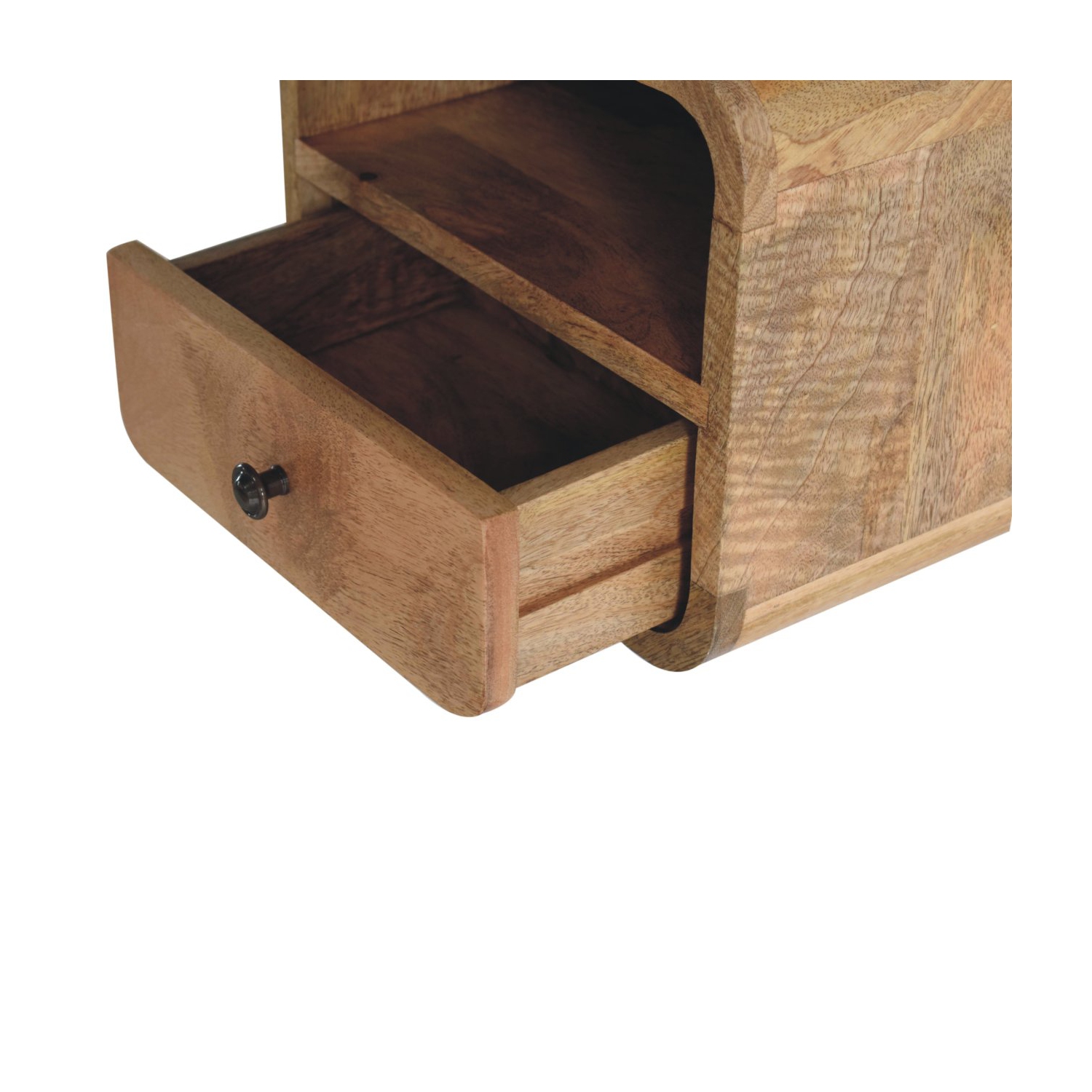 Artisan Furniture – Très petit lit mural incurvé en bois massif avec fente ouverte, très petit lit