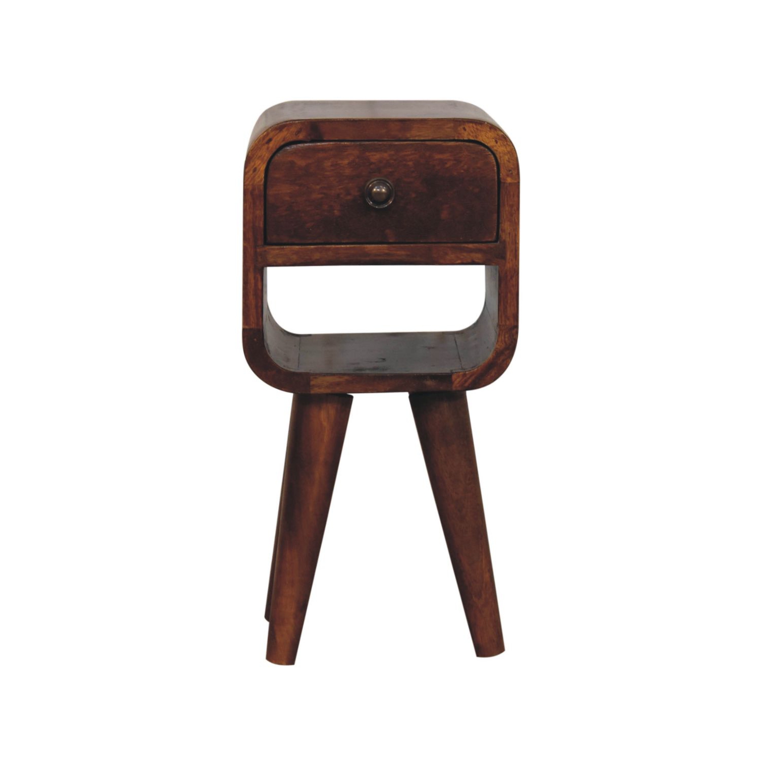 Artisan Furniture – Lit de chevet courbé extra-miniature en bois massif marron