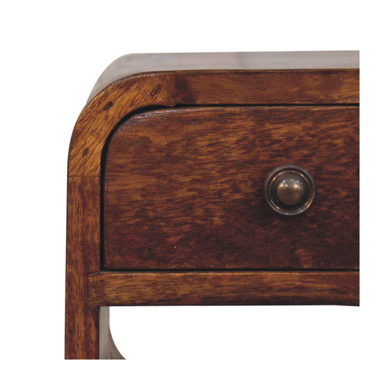 Artisan Furniture – Lit de chevet courbé extra-miniature en bois massif marron