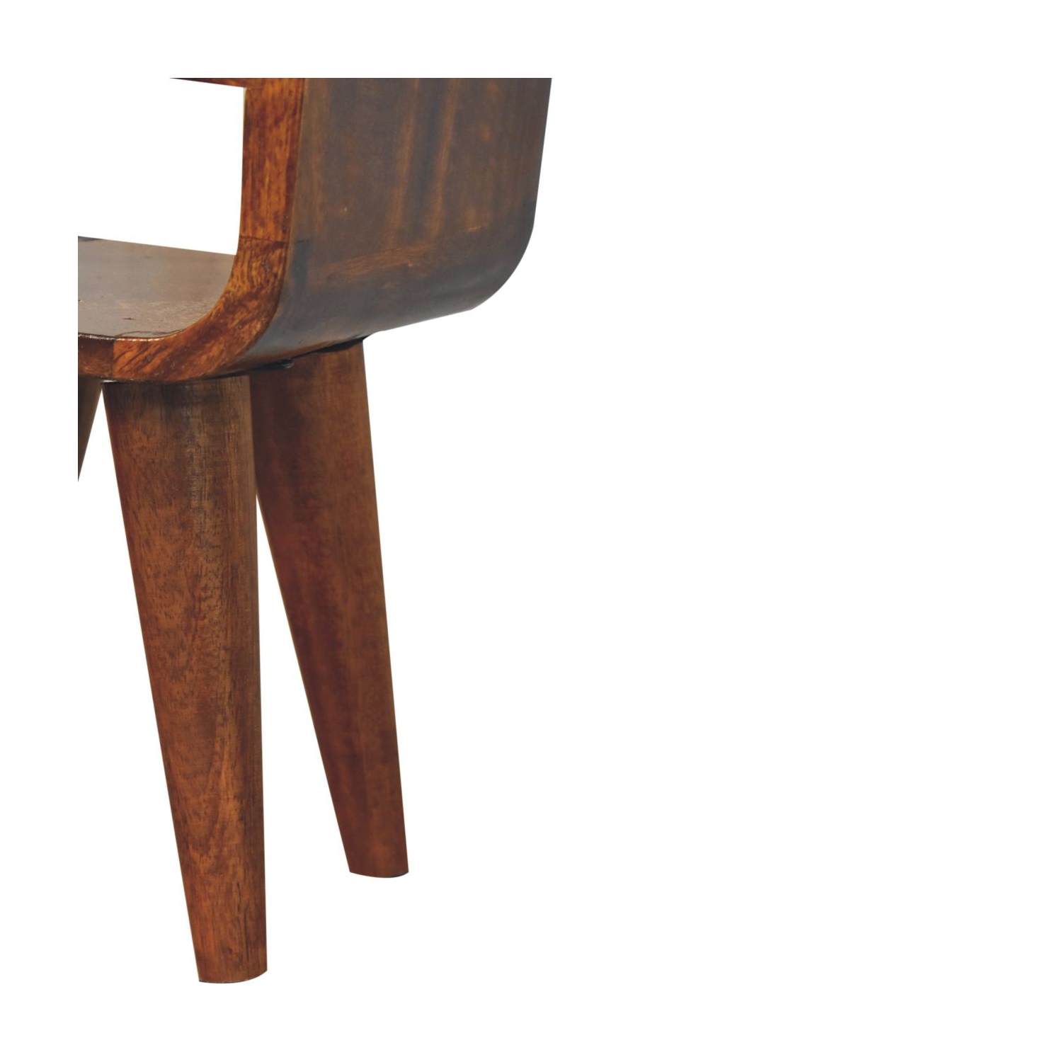 Artisan Furniture – Lit de chevet courbé extra-miniature en bois massif marron