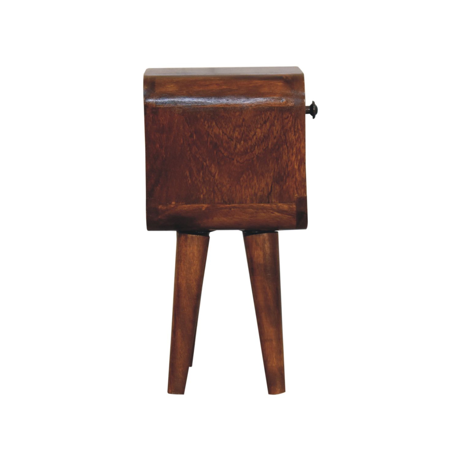 Artisan Furniture – Lit de chevet courbé extra-miniature en bois massif marron