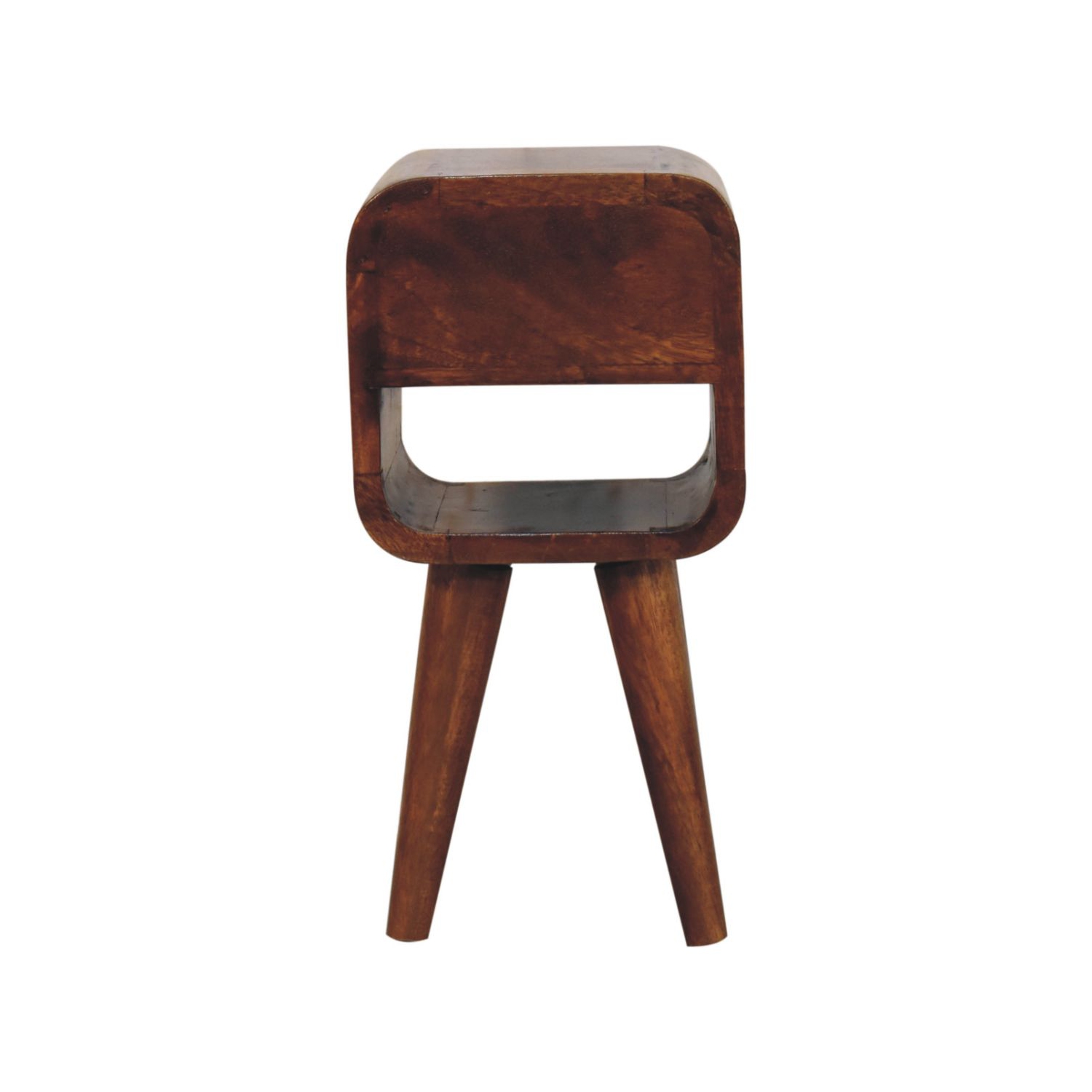 Artisan Furniture – Lit de chevet courbé extra-miniature en bois massif marron