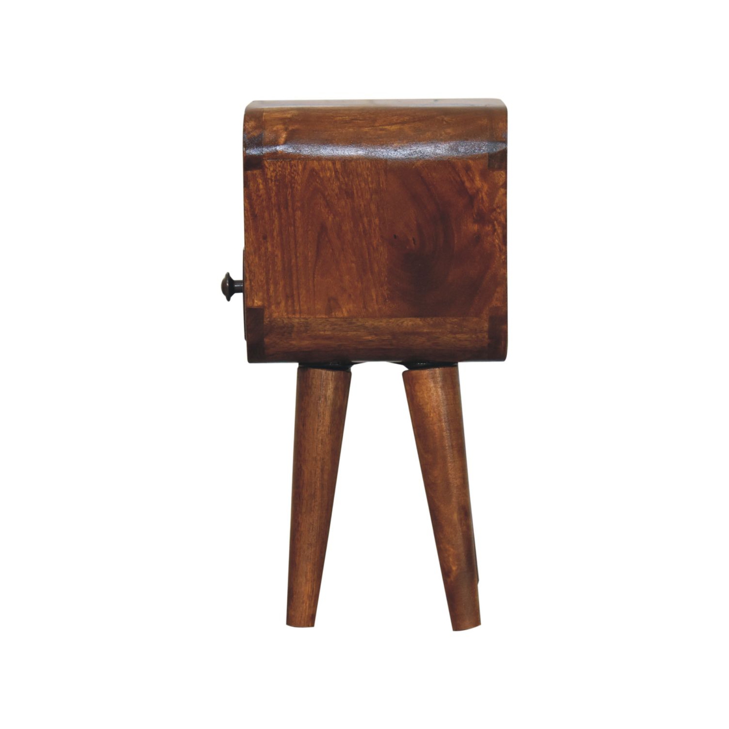 Artisan Furniture – Lit de chevet courbé à fentes ouvertes extra mini marron en bois massif