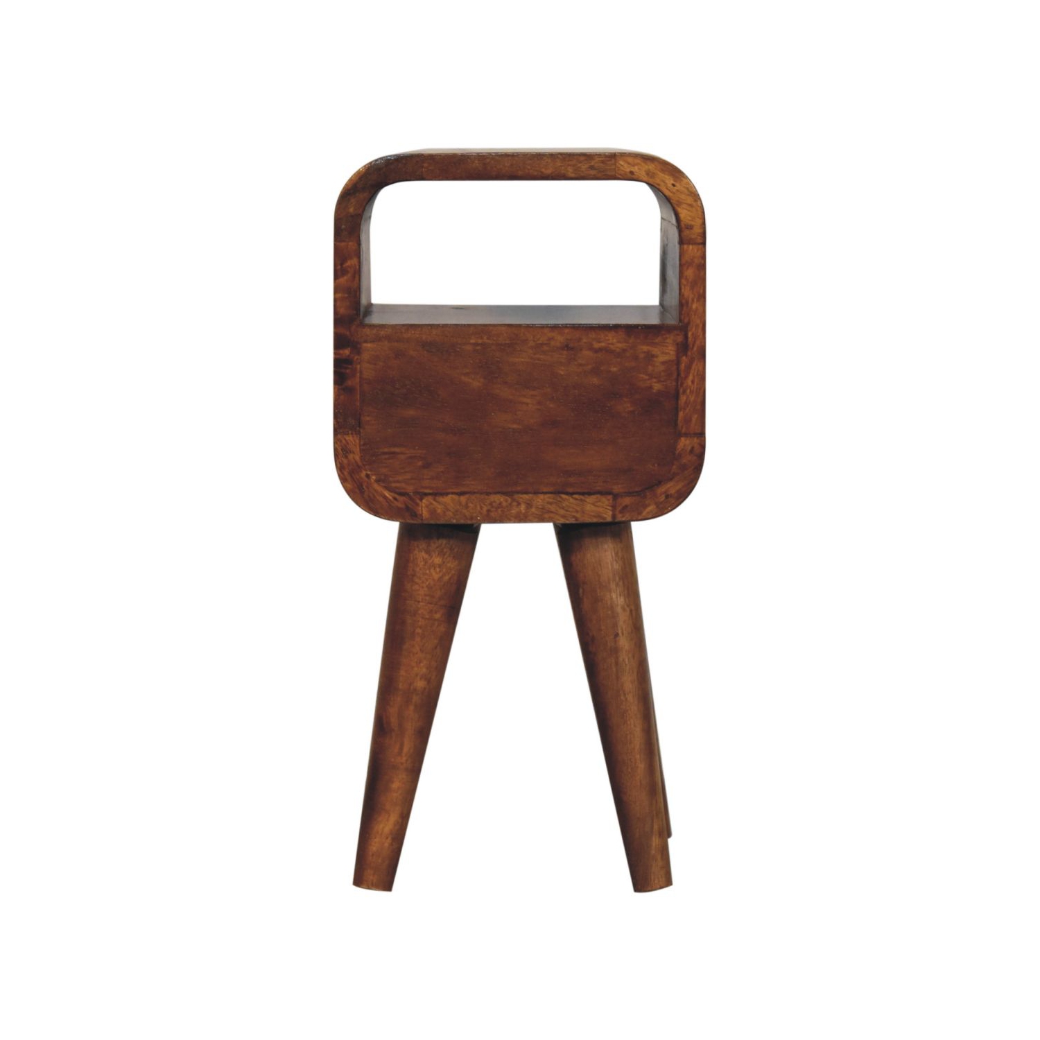 Artisan Furniture – Lit de chevet courbé à fentes ouvertes extra mini marron en bois massif