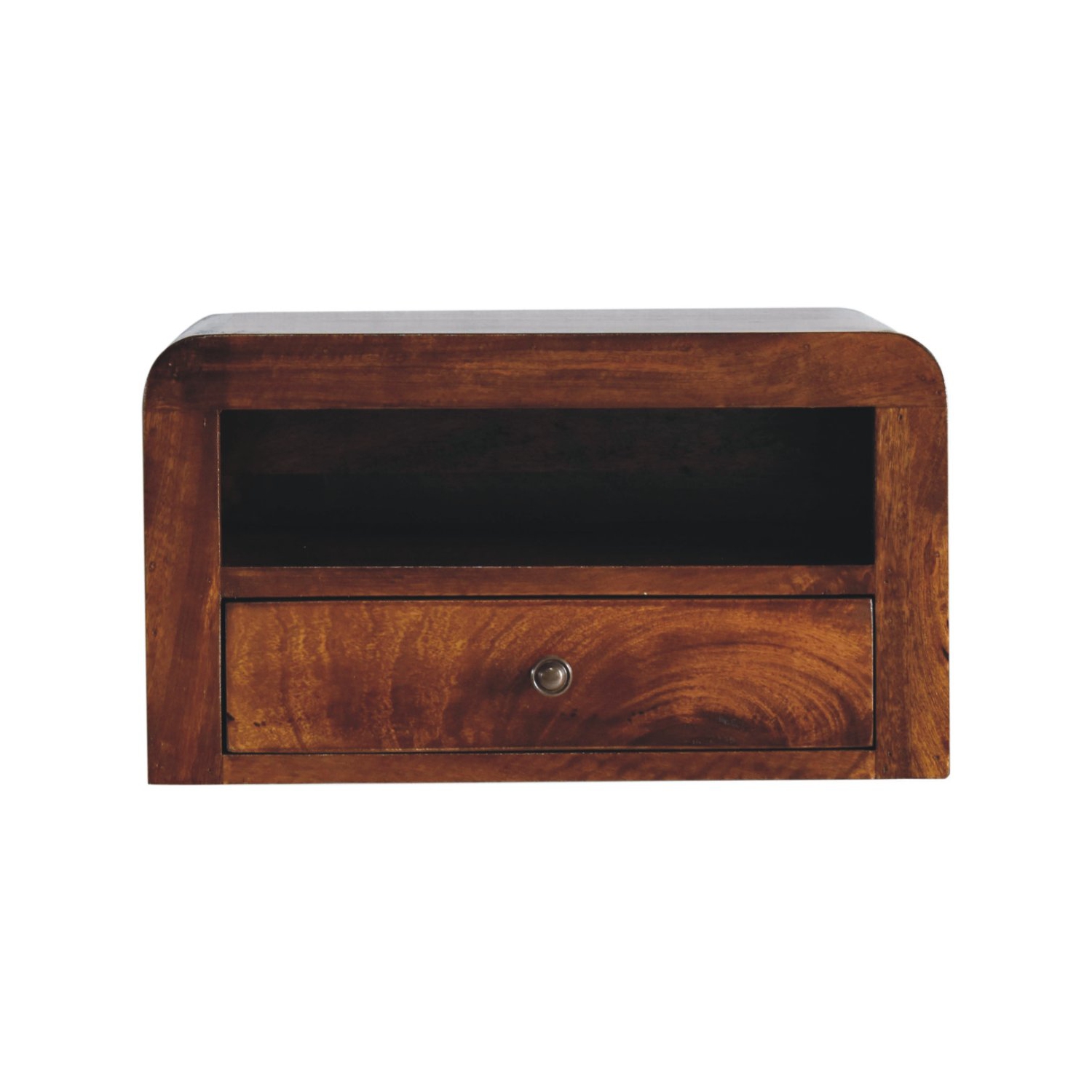 Table de chevet murale à 1 tiroirs en bois massif marron d'Artisan Furniture