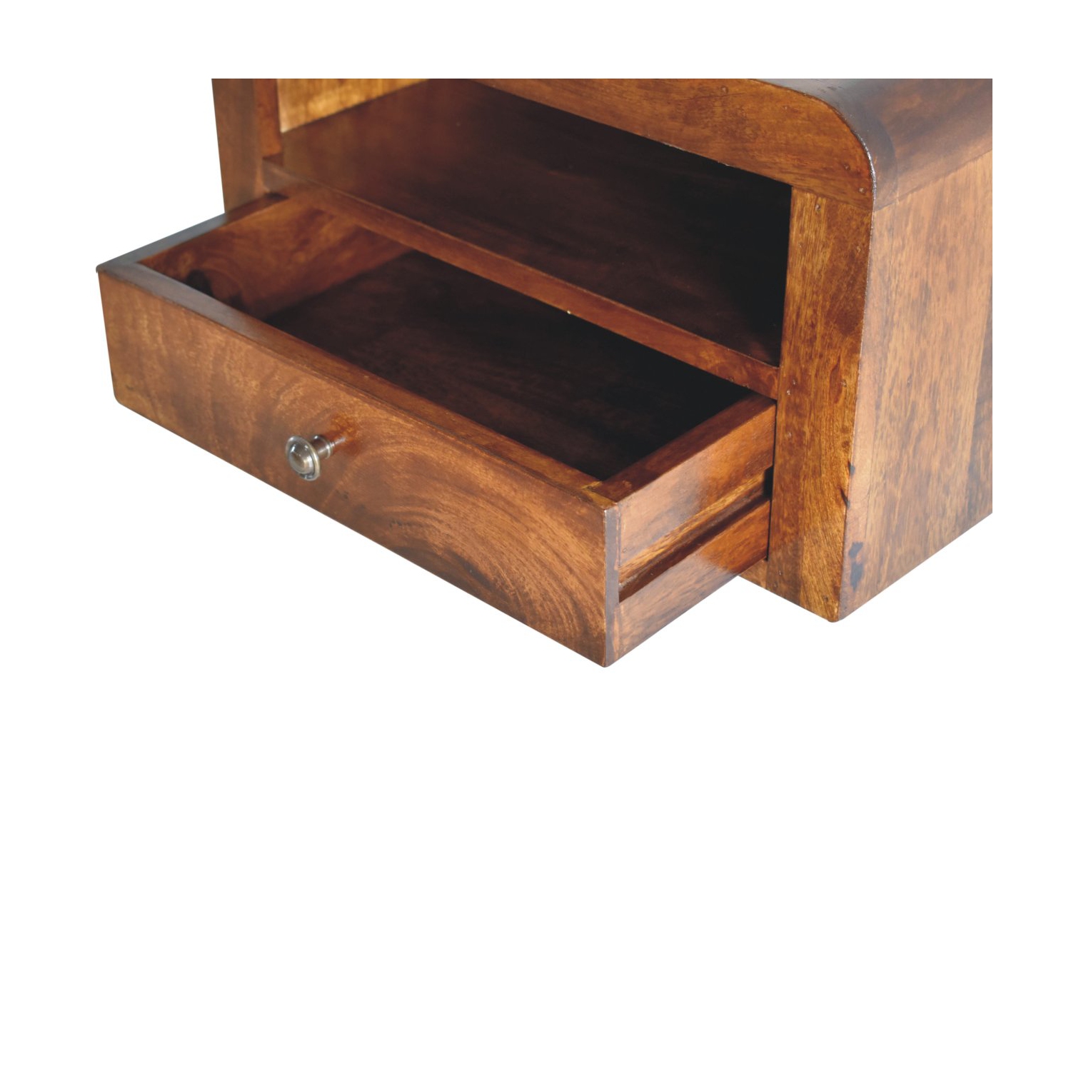 Table de chevet murale à 1 tiroirs en bois massif marron d'Artisan Furniture