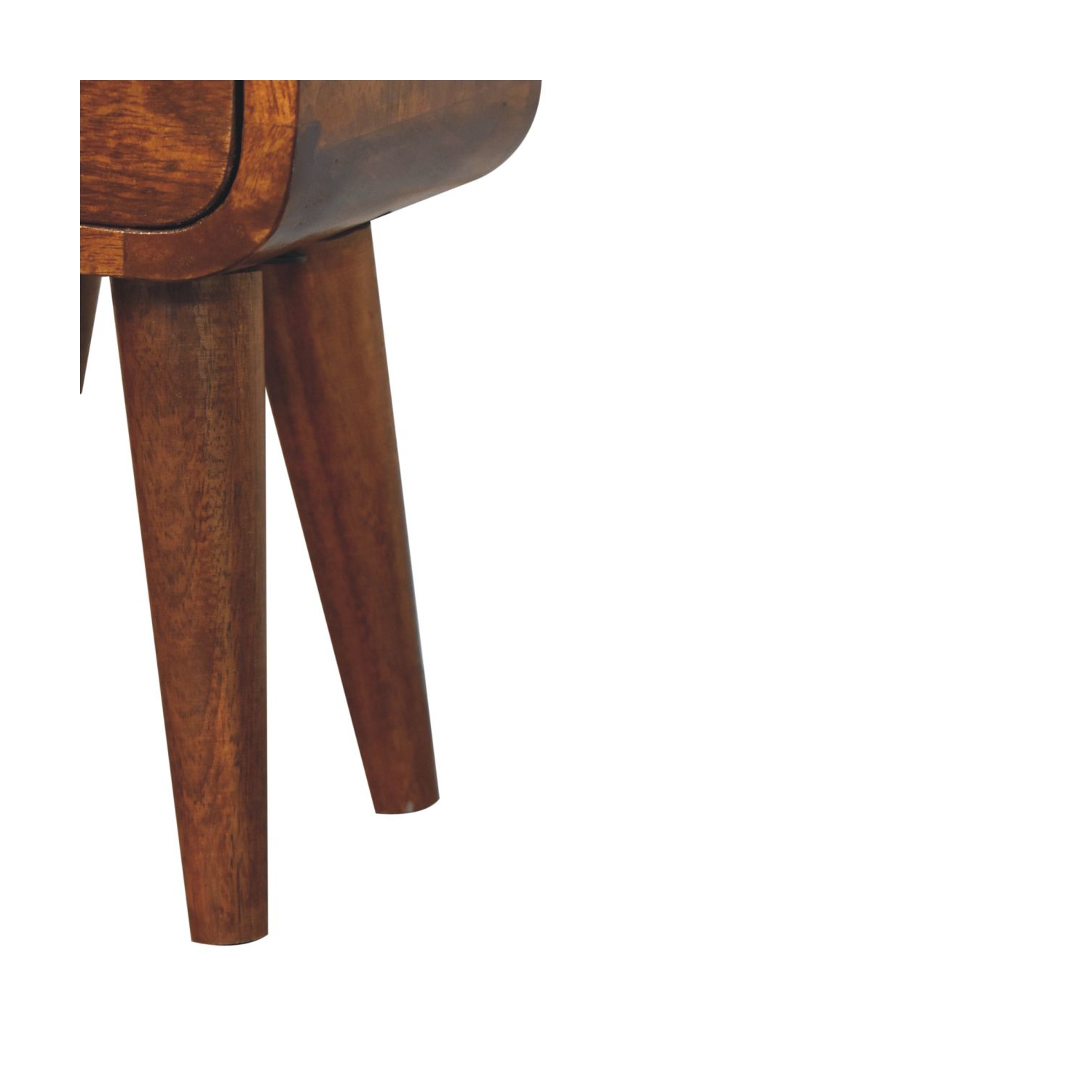 Artisan Furniture – Petite table de chevet incurvée en bois massif marron extra