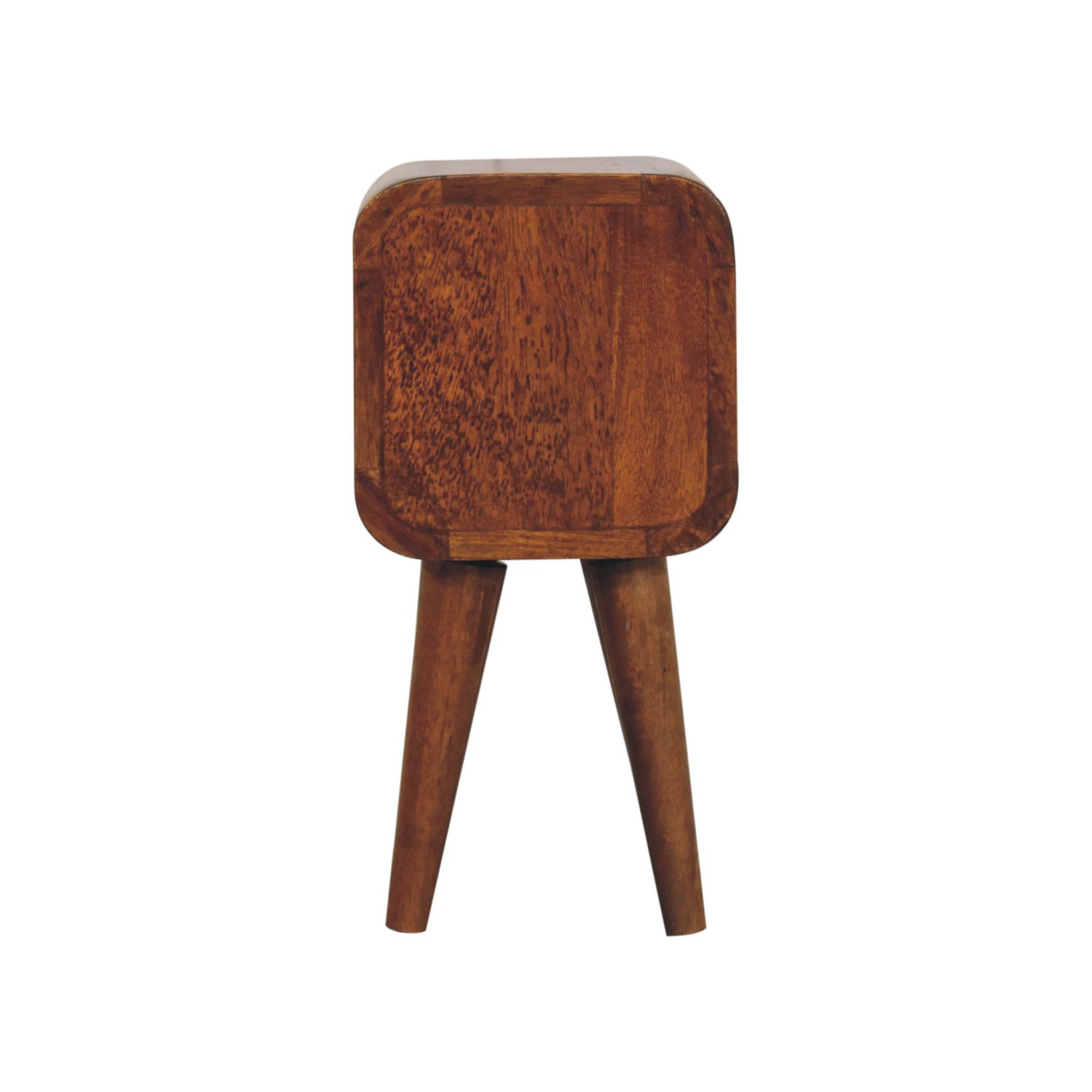 Artisan Furniture – Petite table de chevet incurvée en bois massif marron extra