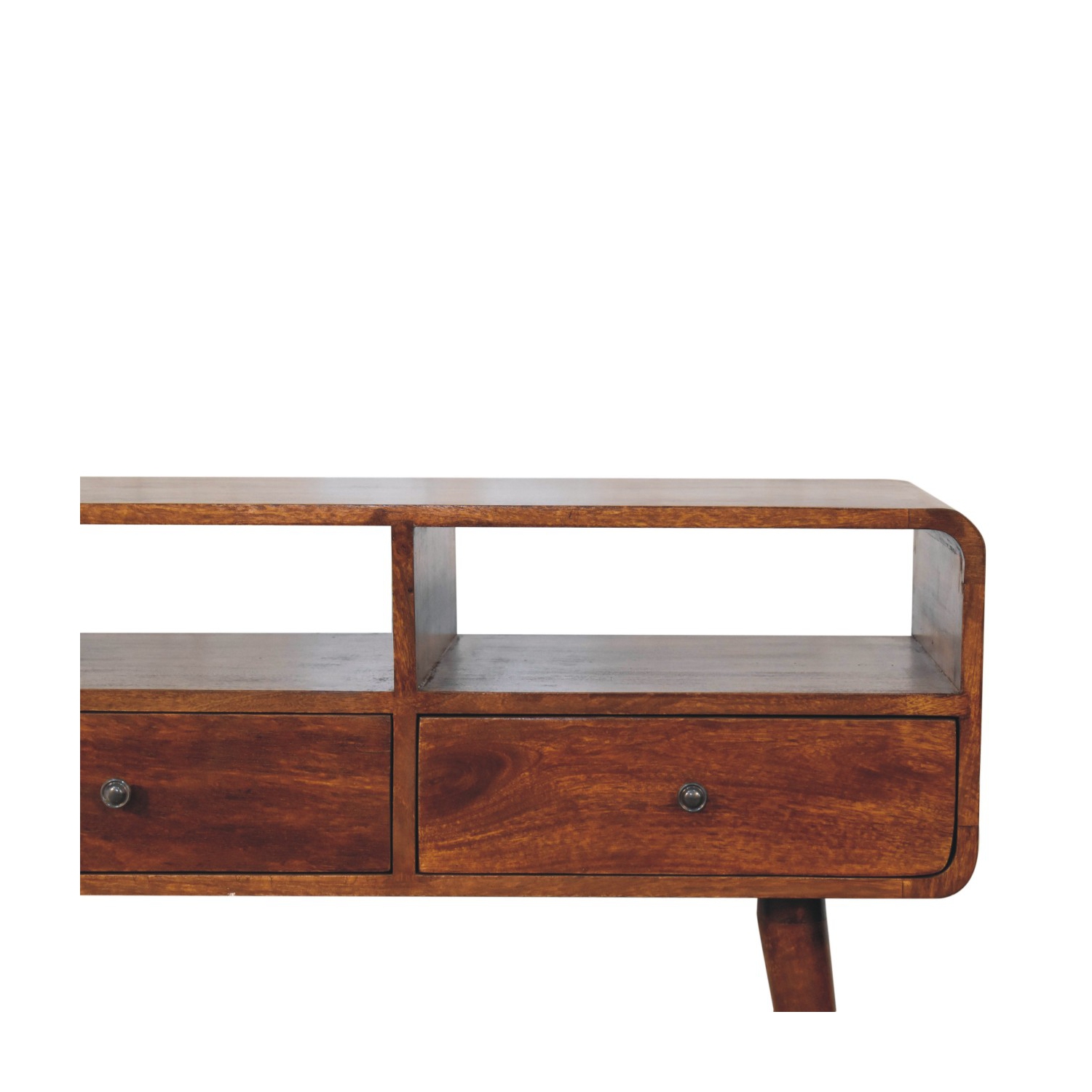 Artisan Furniture Solid Wood Triple Curved Chestnut Console Table
