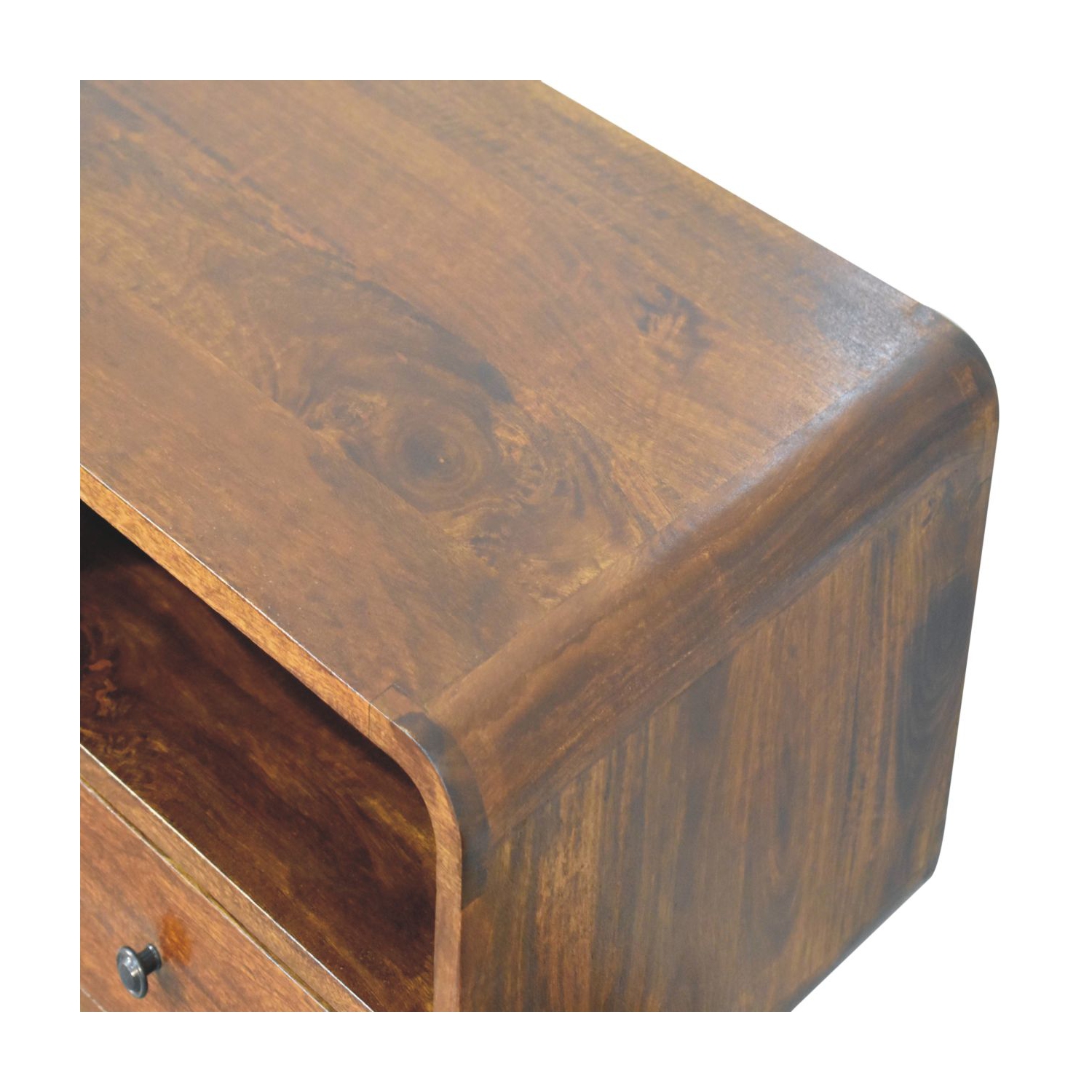 Artisan Furniture Solid Wood Triple Curved Chestnut Console Table